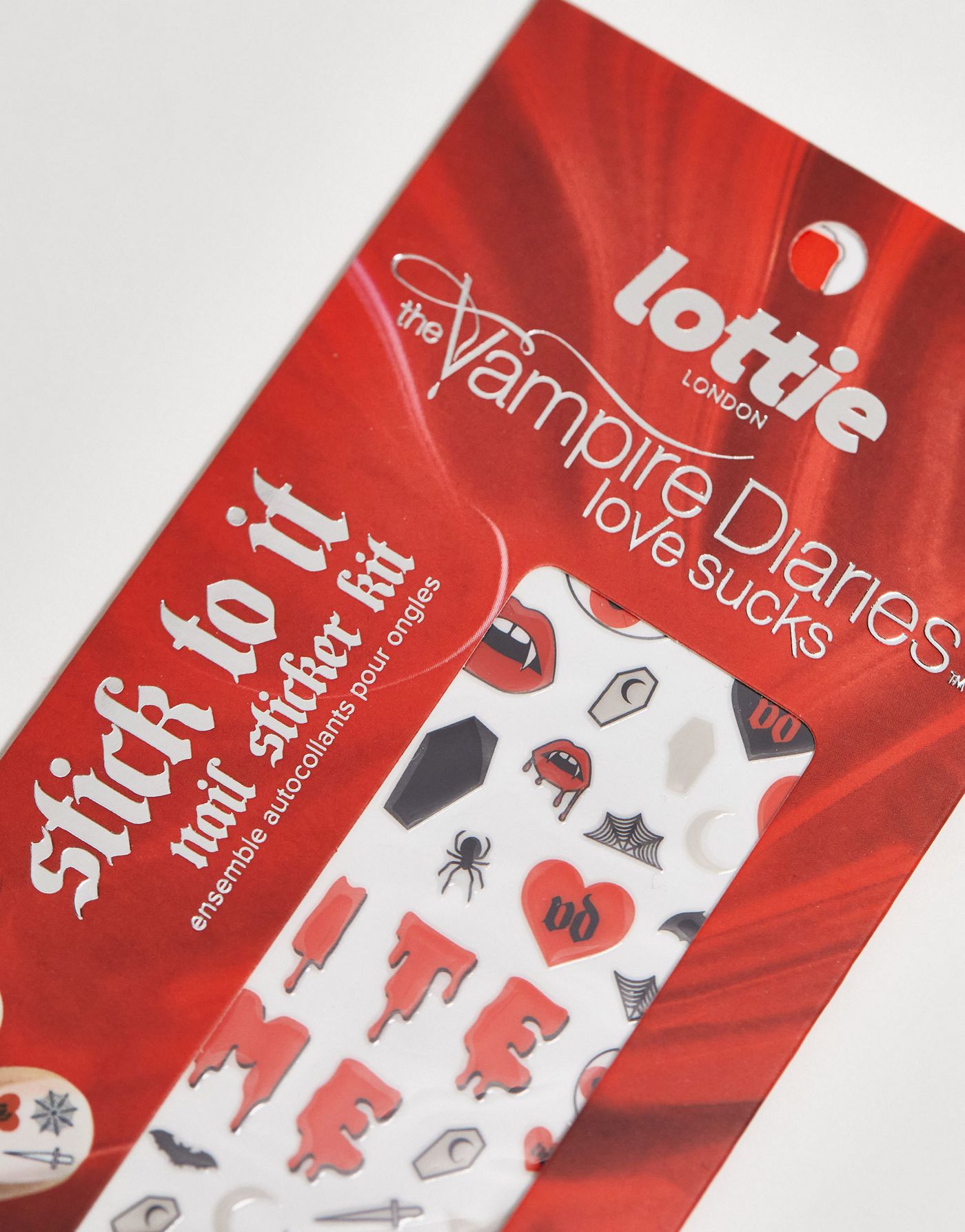 Lottie London x Vampire Diaries Stick To It Nail Stickers - Love Sucks 