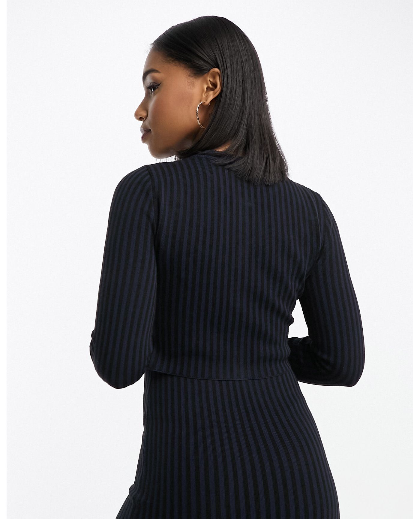 ASOS DESIGN knitted button through cardigan co-ord in pinstripe