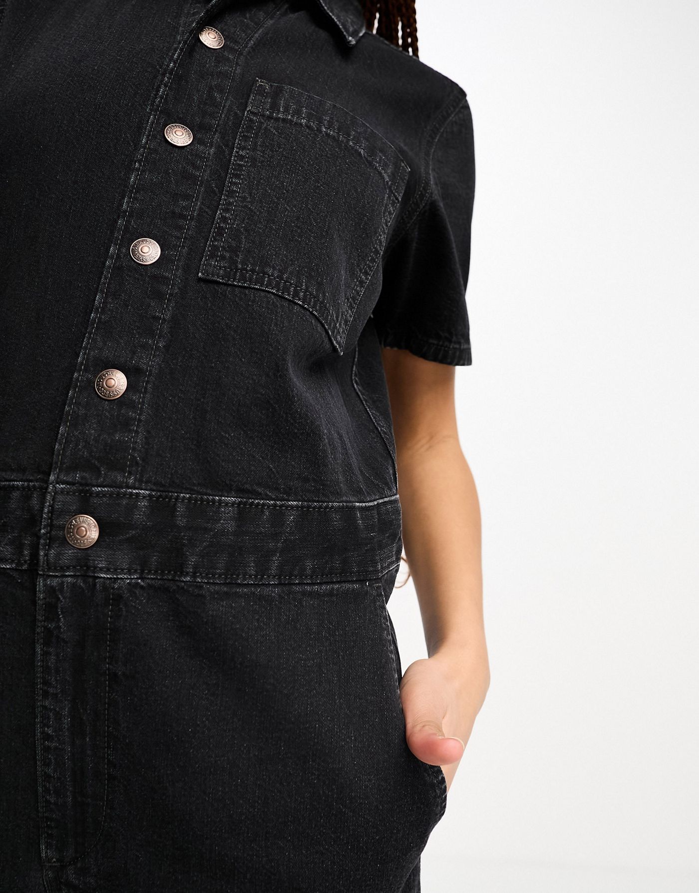 Levi's Heritage jumpsuit in black denim wash