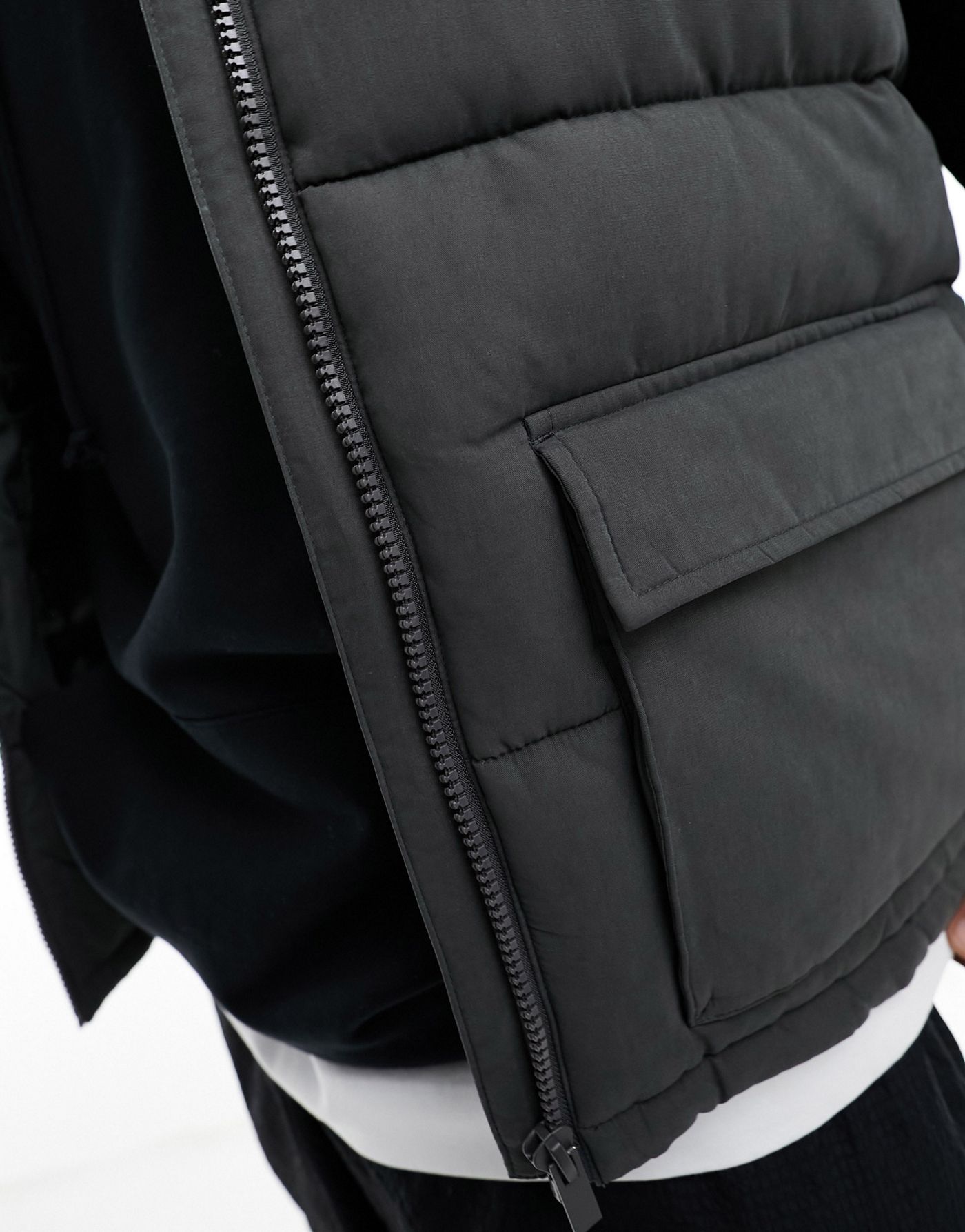 New Look patch pocket gilet in black