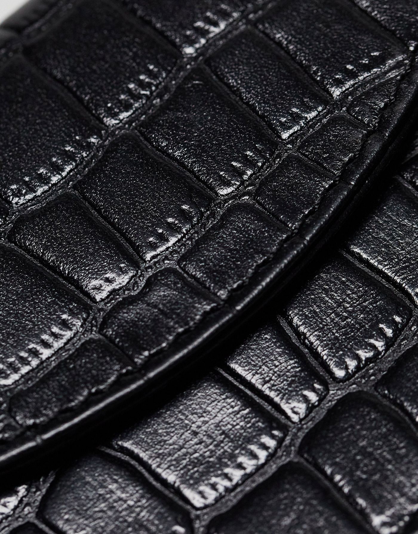 ASOS DESIGN leather envelope cardholder and coin purse in black croc