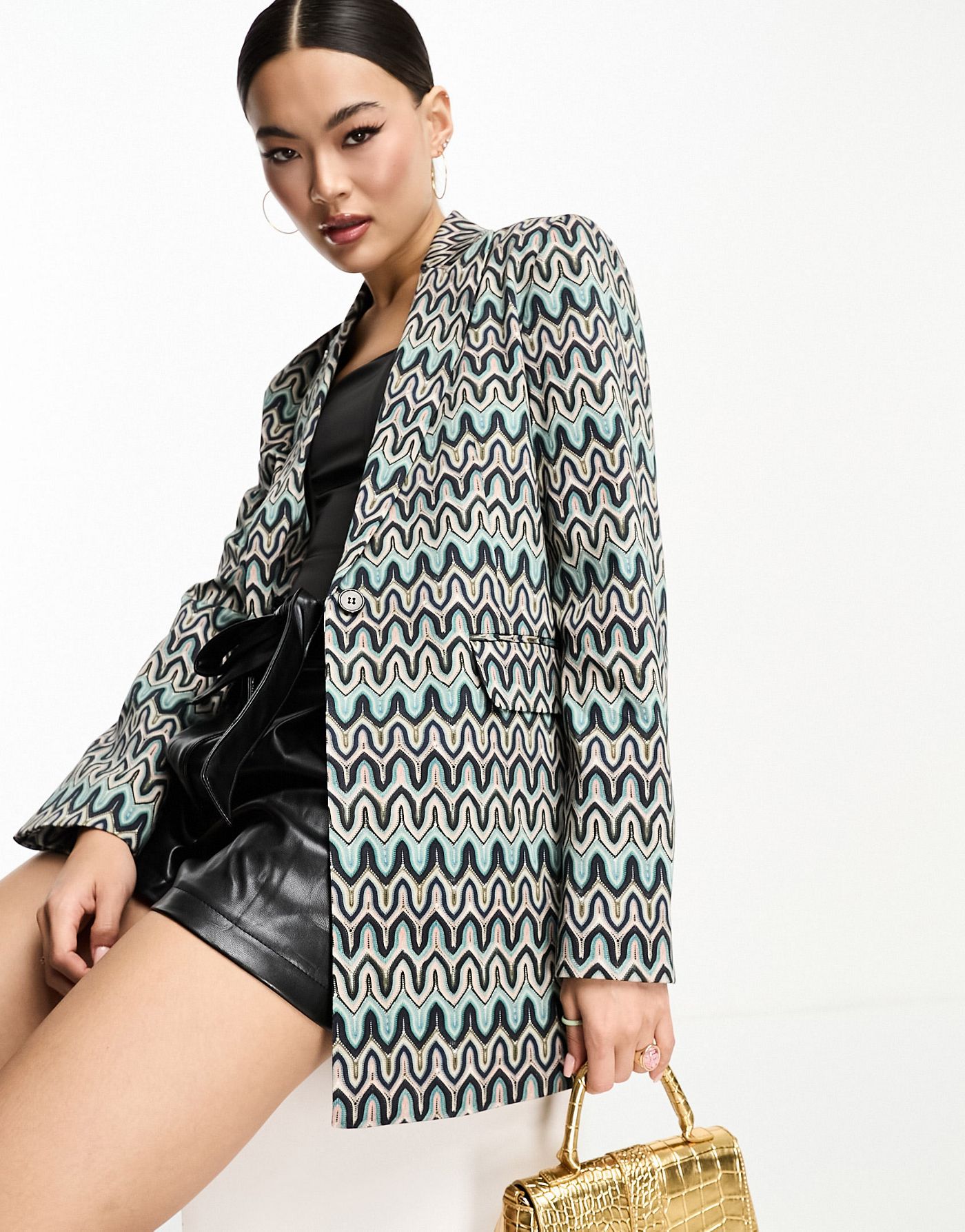 Twisted Tailor bonded lace suit jacket in multi
