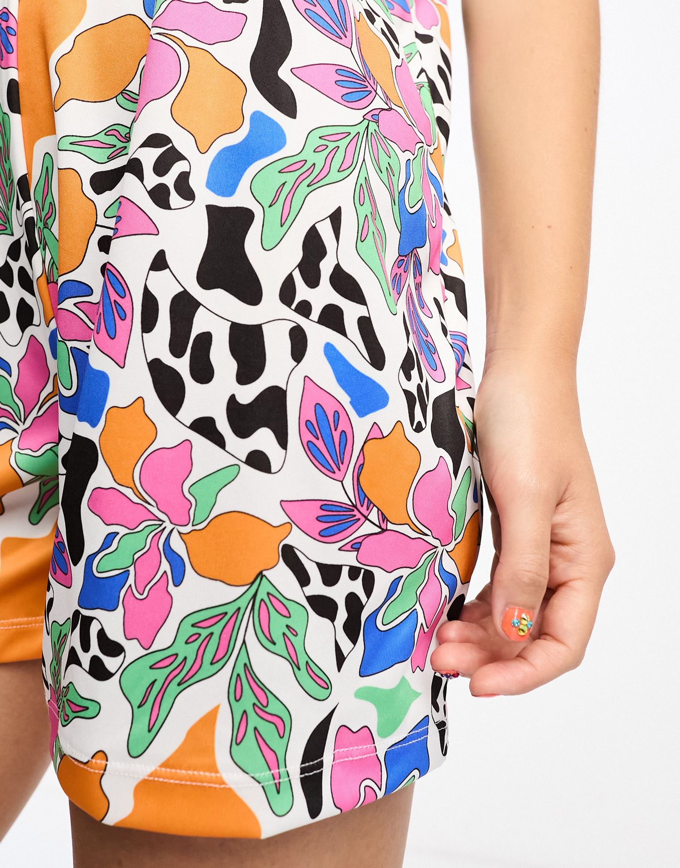 Noisy May playsuit in multi abstract floral