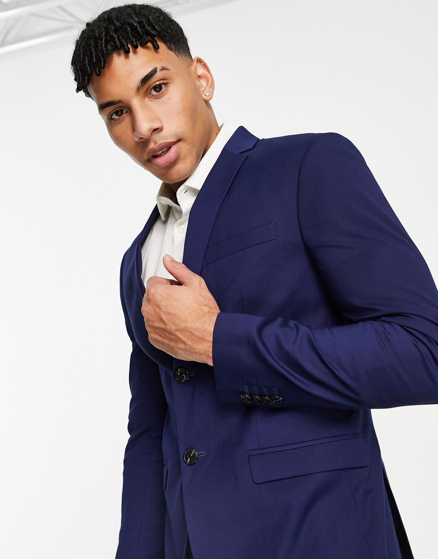 Jack & Jones Premium skinny suit jacket in blue