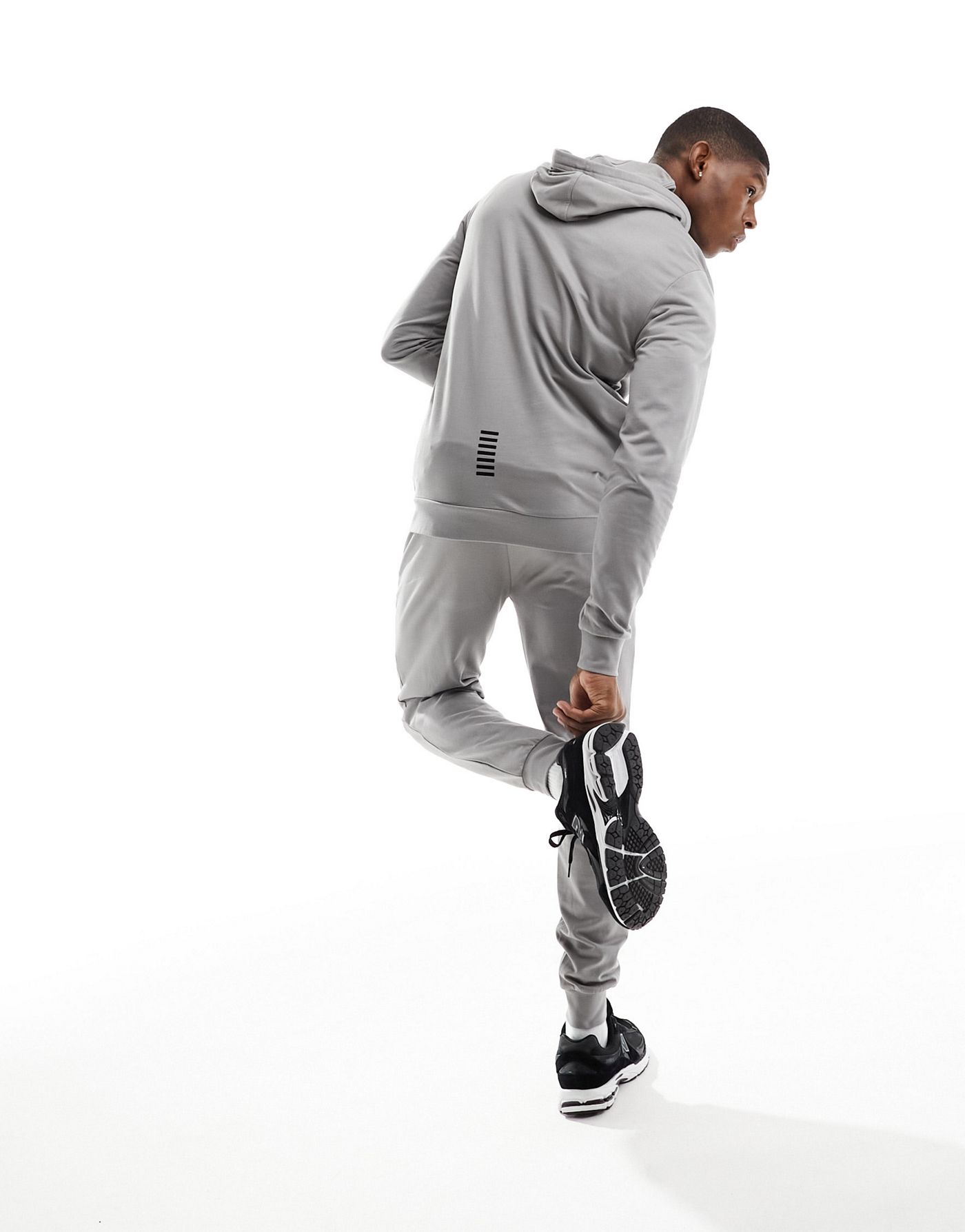 EA7 logo hoodie and joggers tracksuit in grey