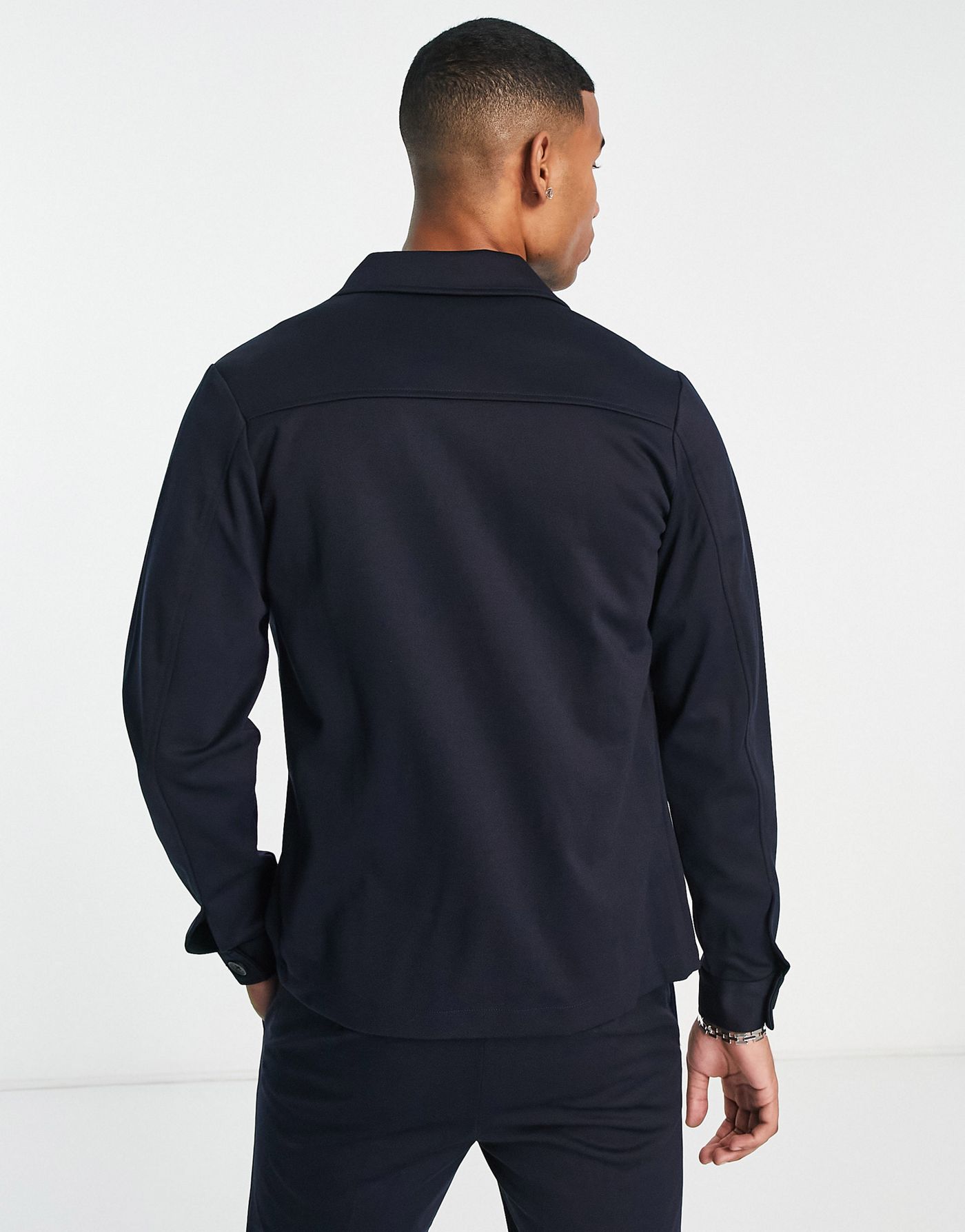 Jack & Jones Premium slim jersey suit jacket in navy 