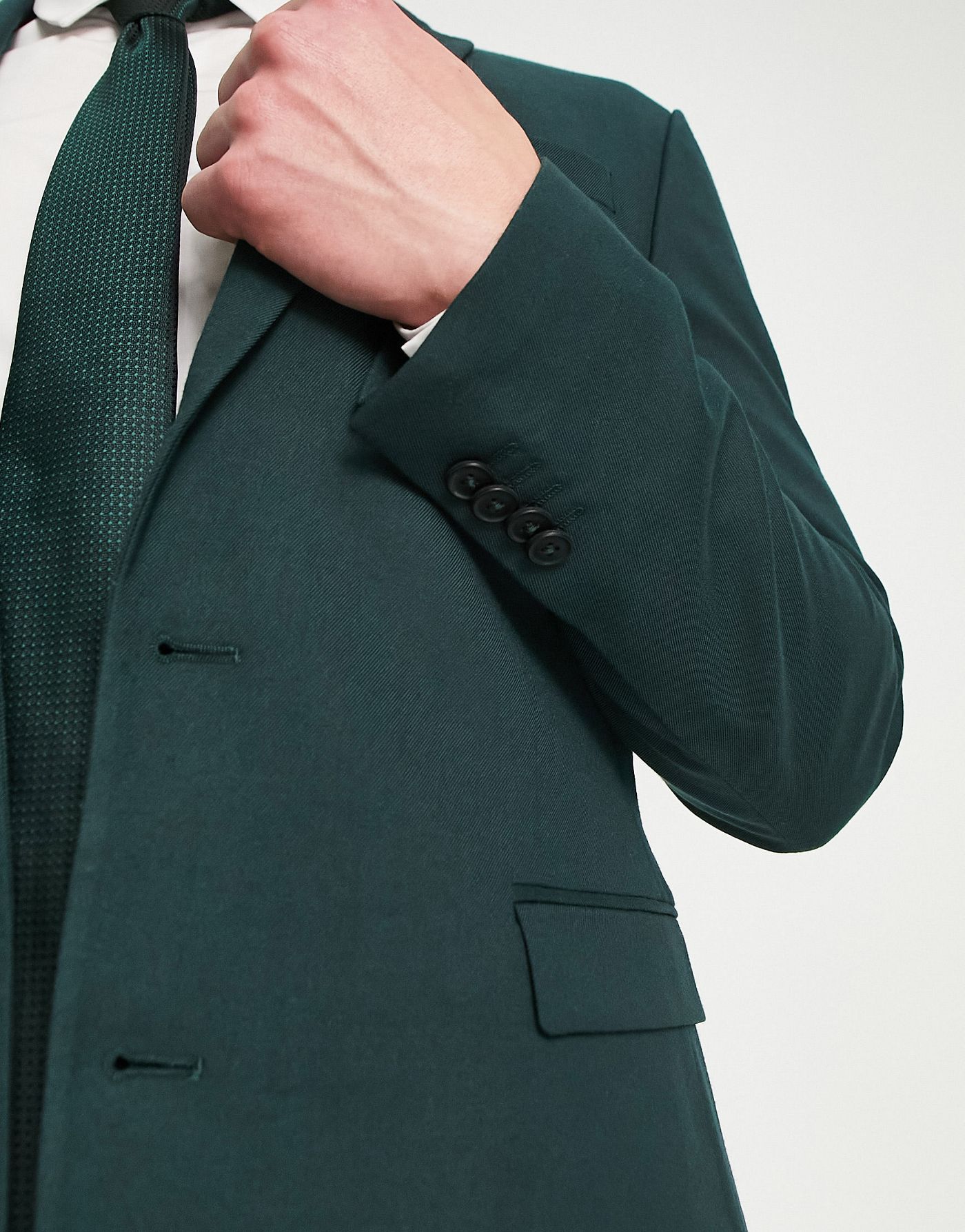 New Look skinny suit jacket in dark green