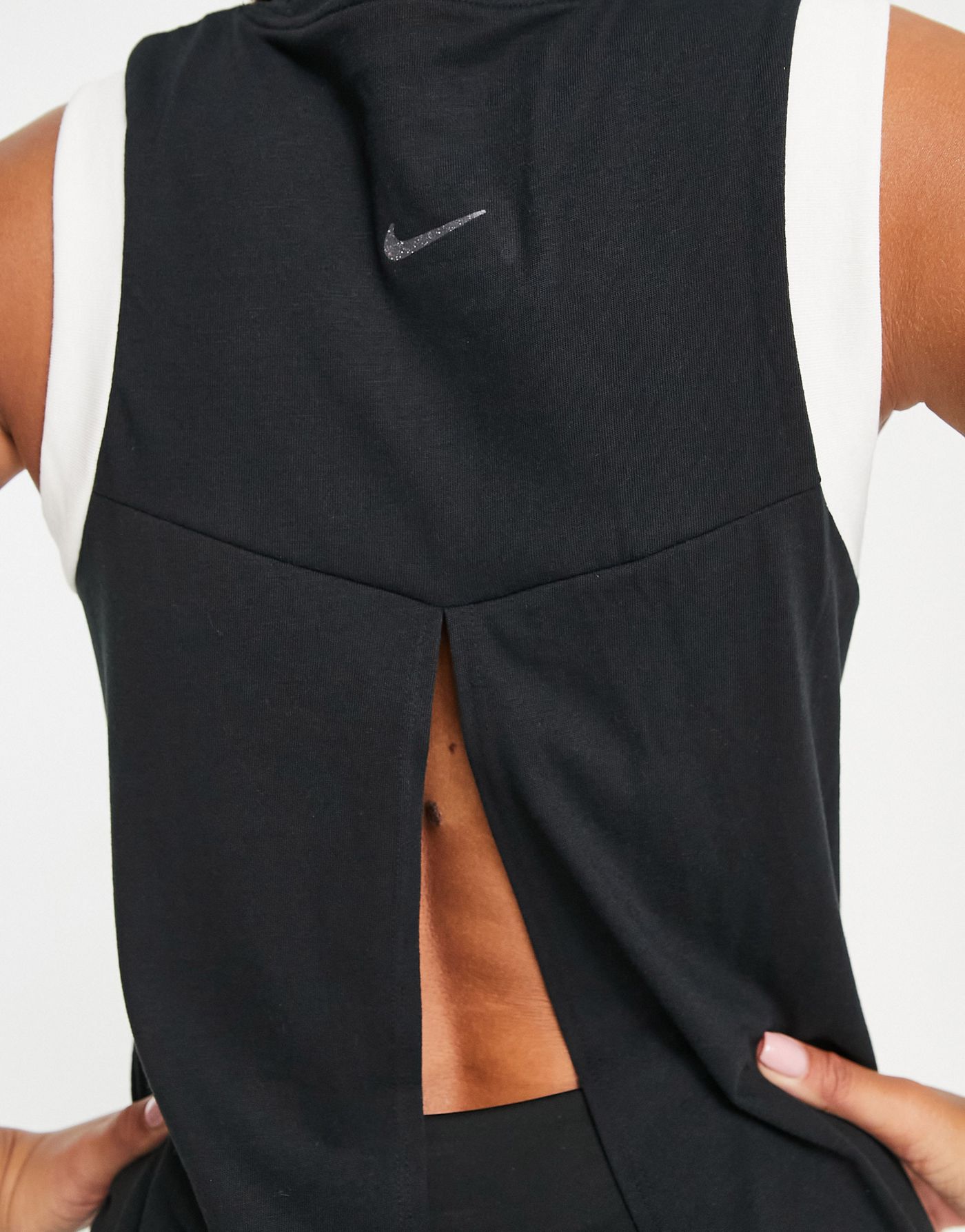 Nike Yoga Dri-FIT split back tank in black