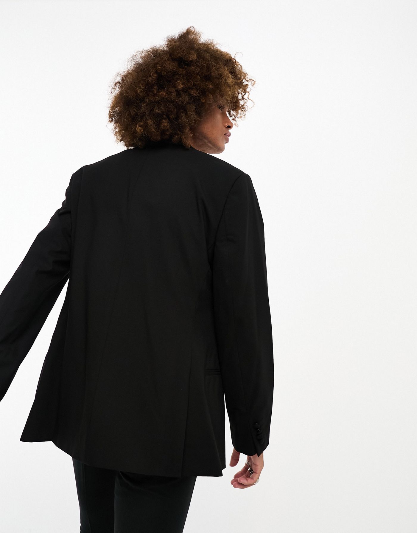 ASOS DESIGNS slim low break suit jacket in black