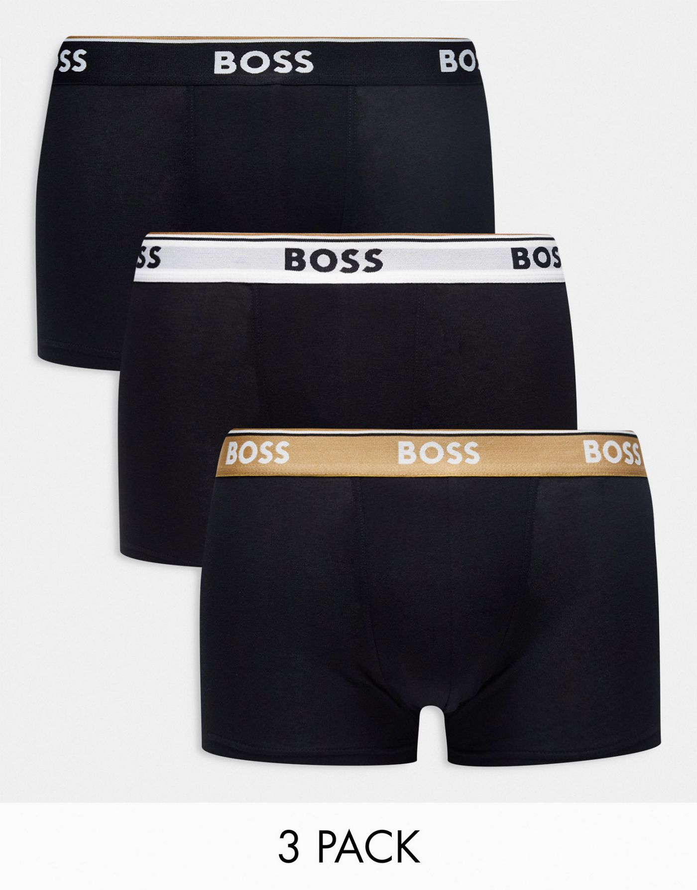 BOSS Bodywear 3 pack boxer trunks in black