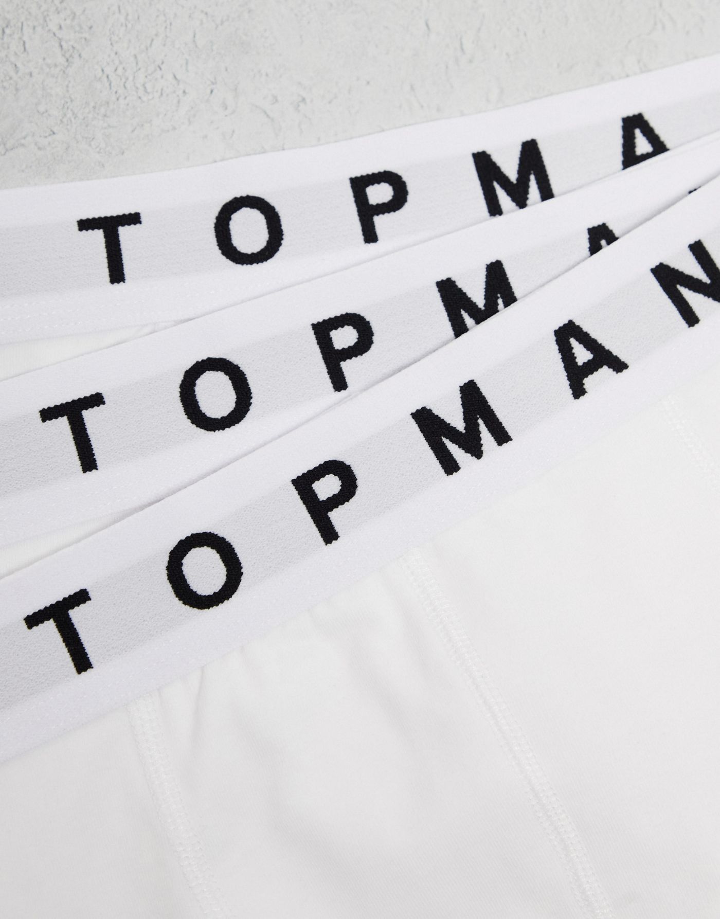 Topman 3 pack trunks in white with white waistbands