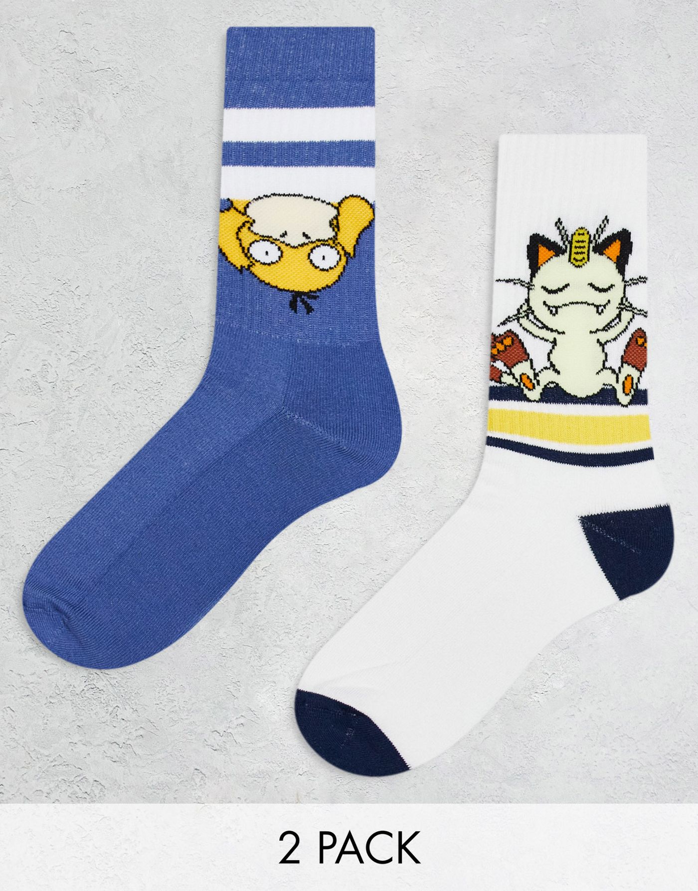 ASOS DESIGN 2 pack Pokemon sports socks 