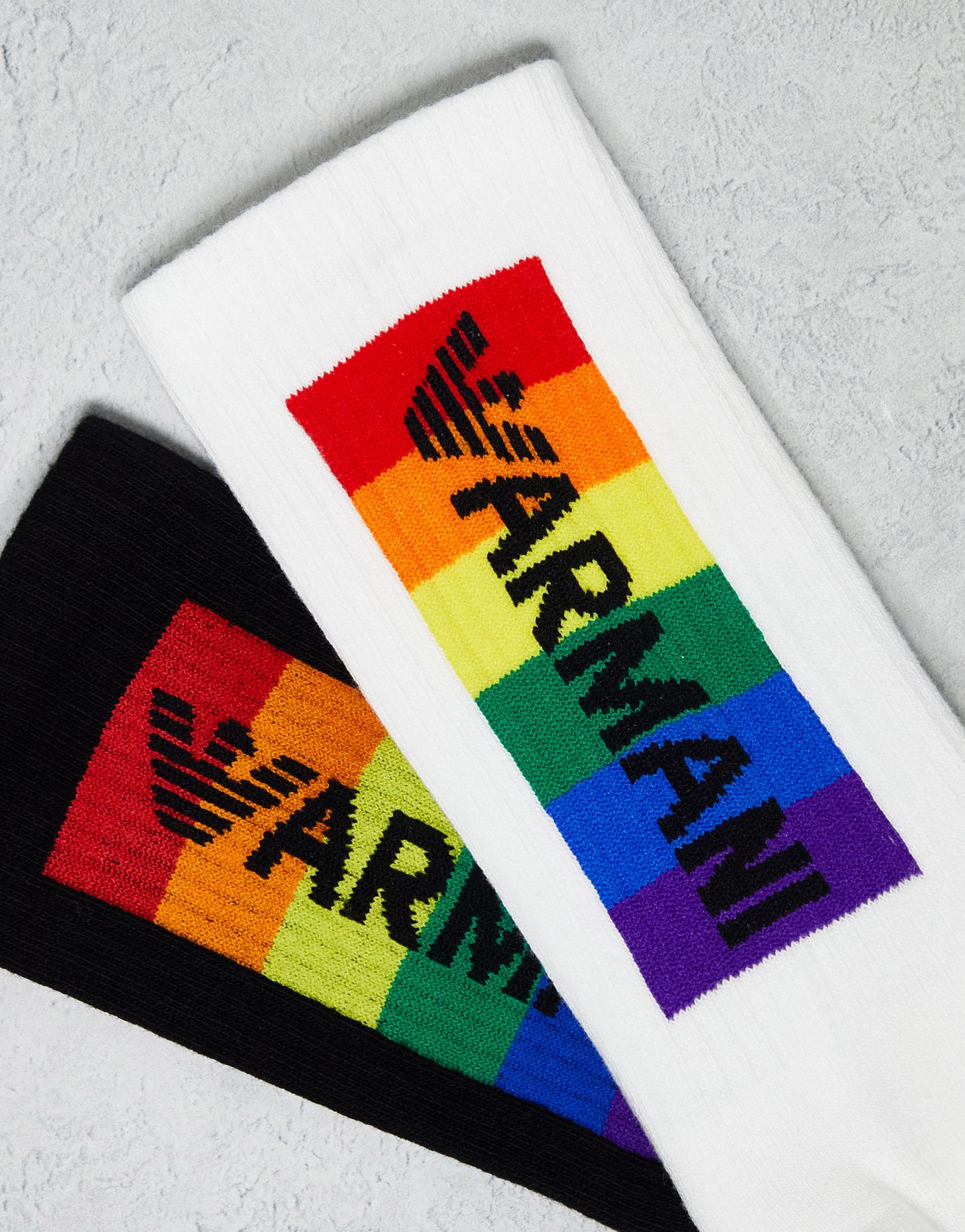 Emporio Armani Bodywear 2 pack rainbow socks in multi