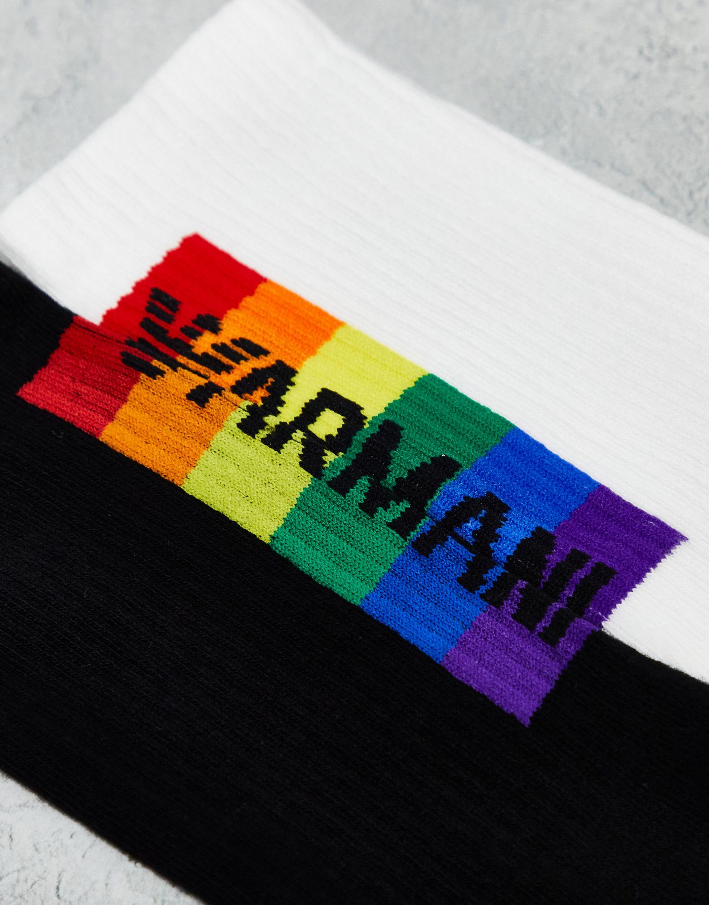 Emporio Armani Bodywear 2 pack rainbow socks in multi