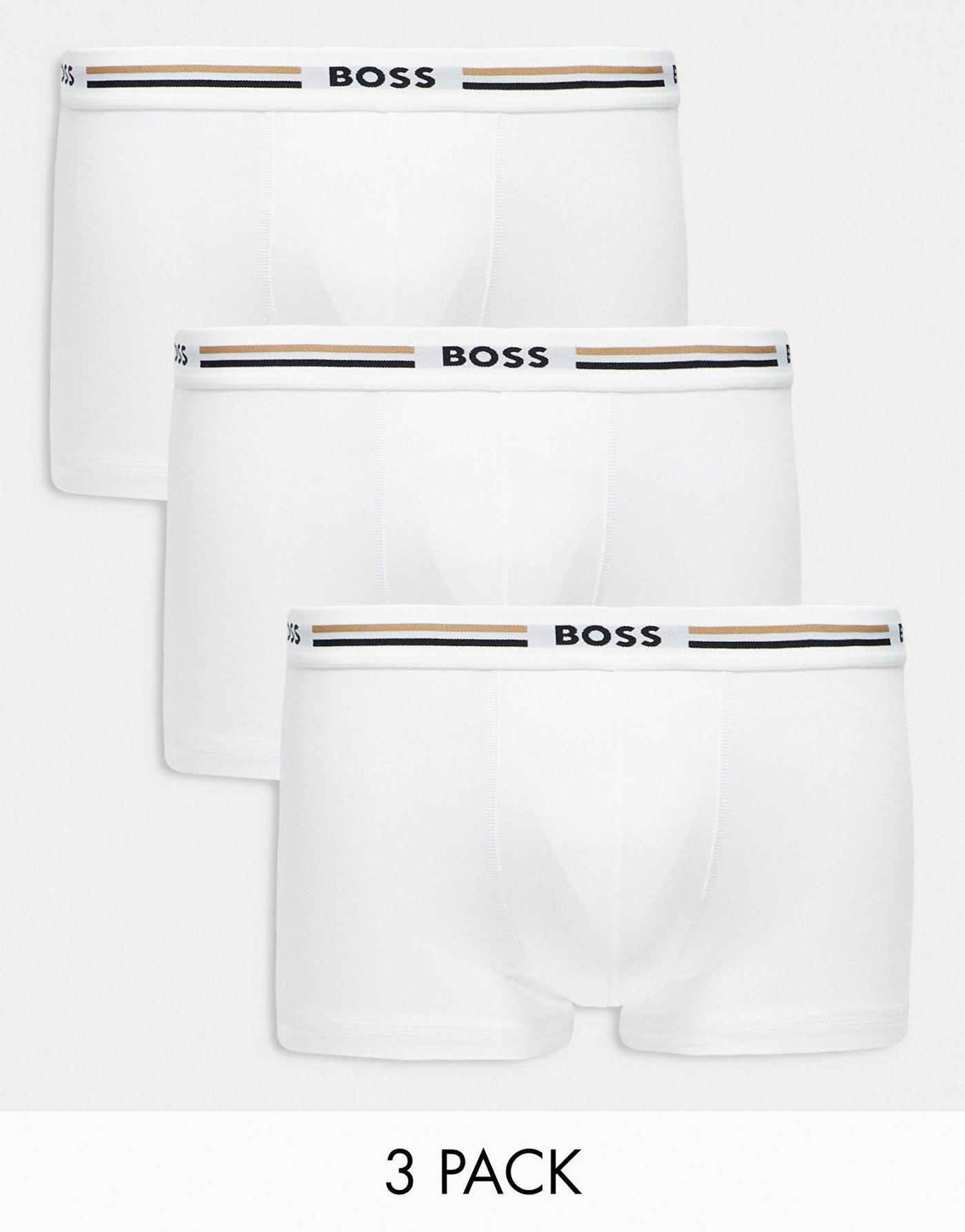 BOSS Bodywear 3 pack boxer trunks in white