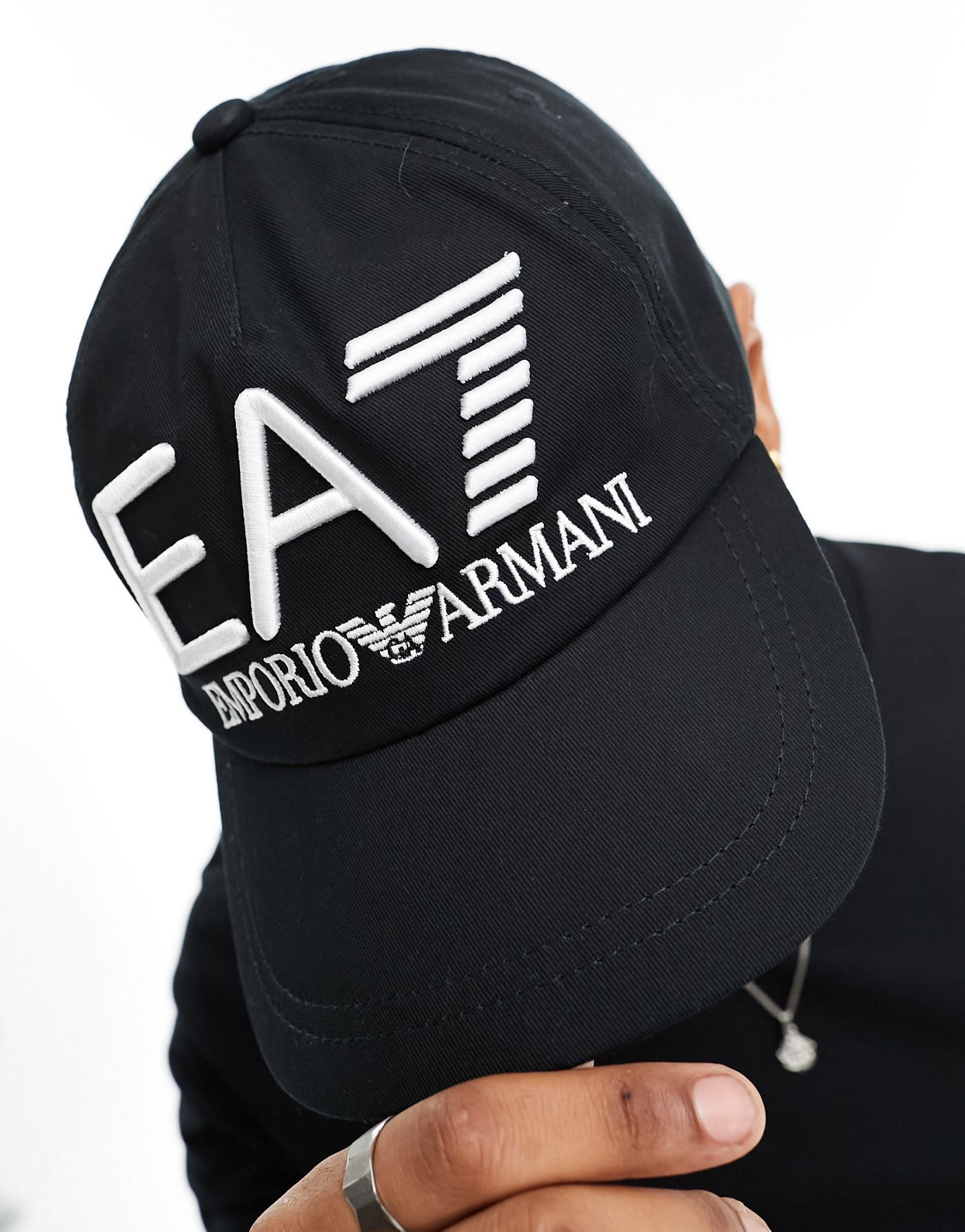 Emporio Armani EA7 logo cap in black
