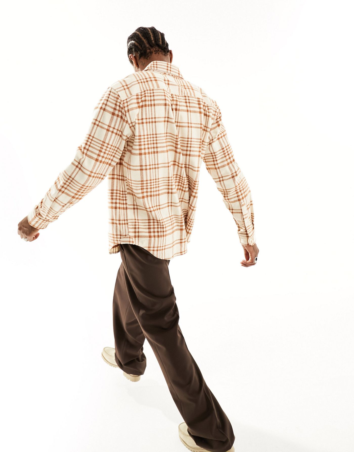 Timberland windham check flannel shirt in beige