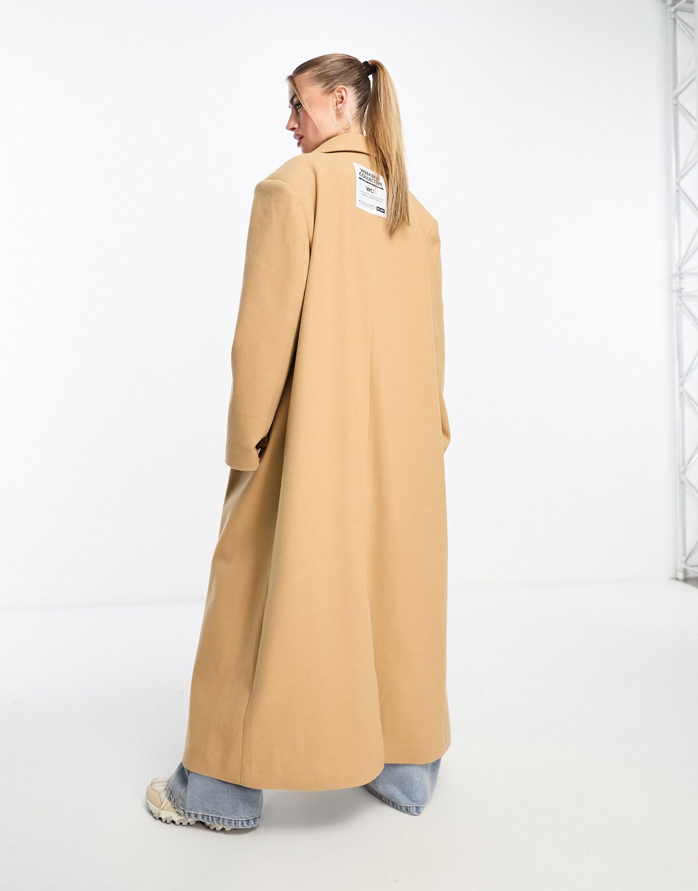 ASOS Weekend Collective oversized longline coat in camel