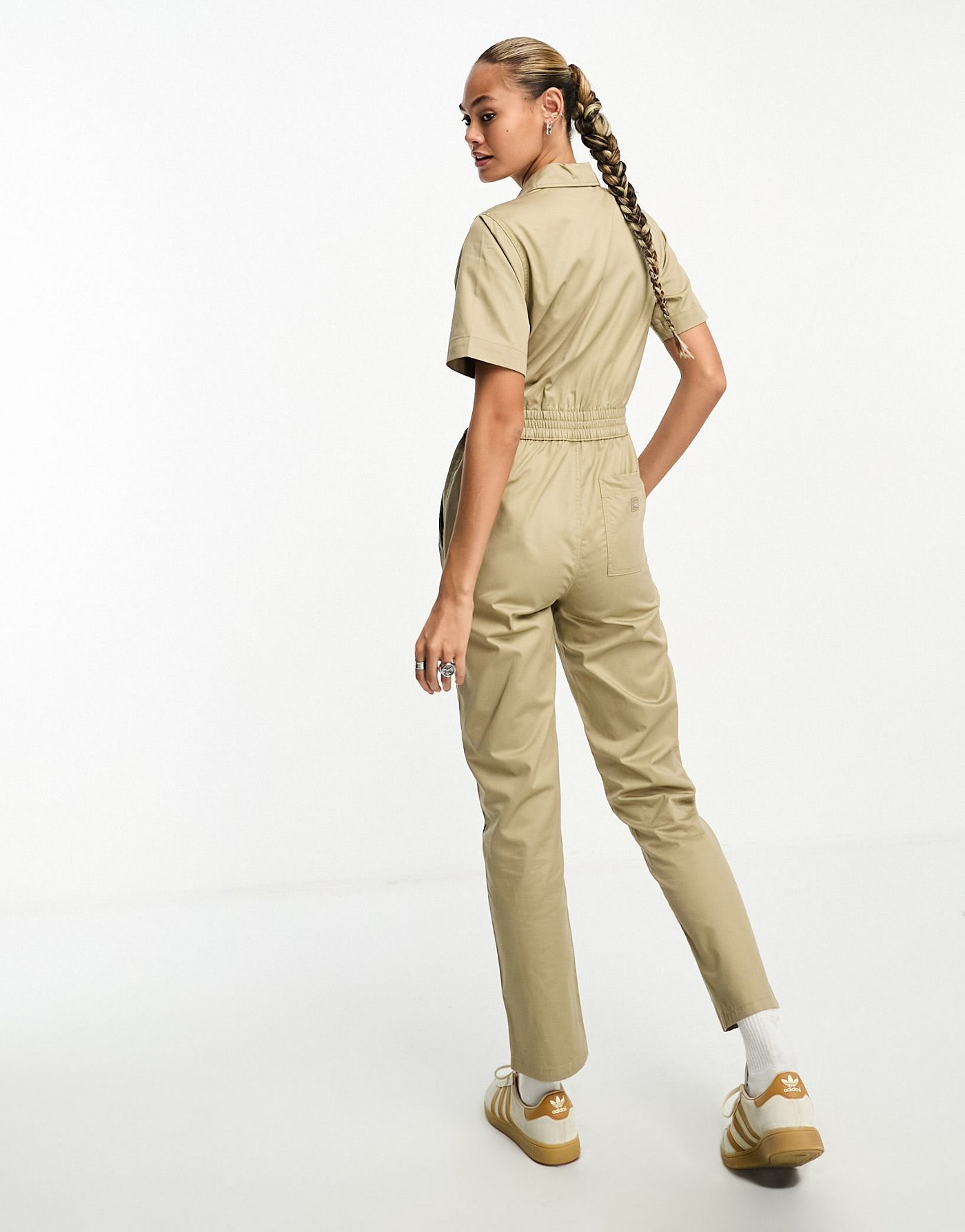 Dickies vale coverall short sleeve jumpsuit in khaki