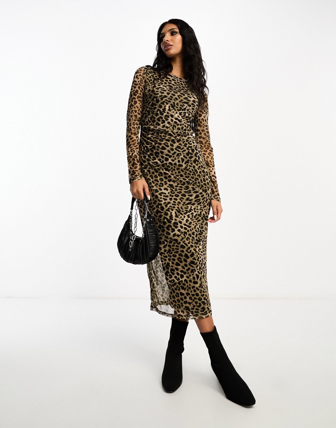 Mango maxi dress in leopard print