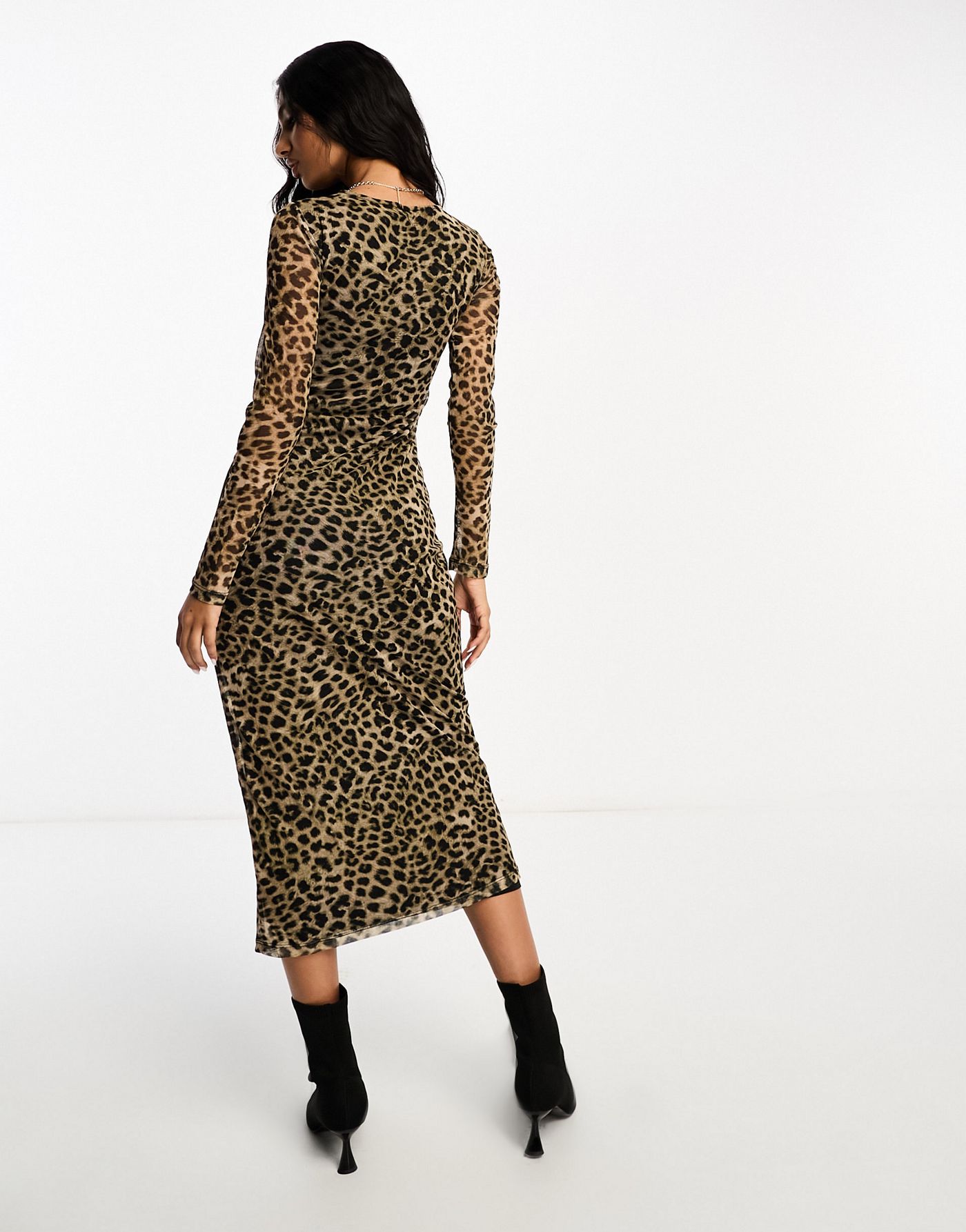 Mango maxi dress in leopard print