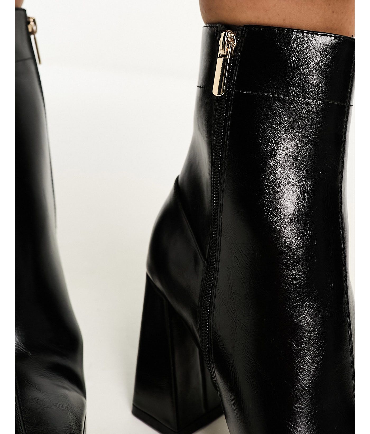 ASOS DESIGN Wide Fit Everest flared heel boots in black