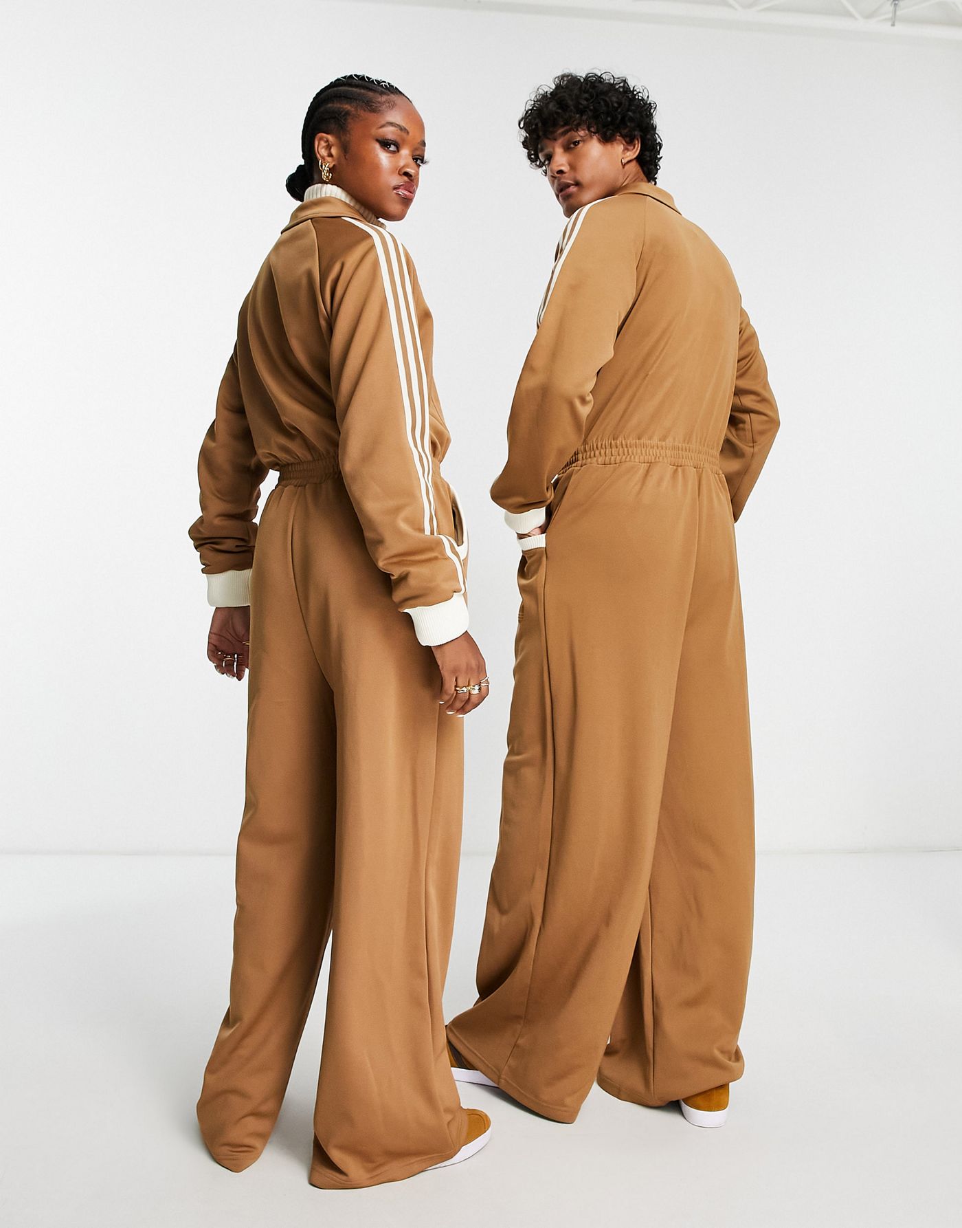 adidas Originals 'adicolor 70s' unisex jumpsuit in brown