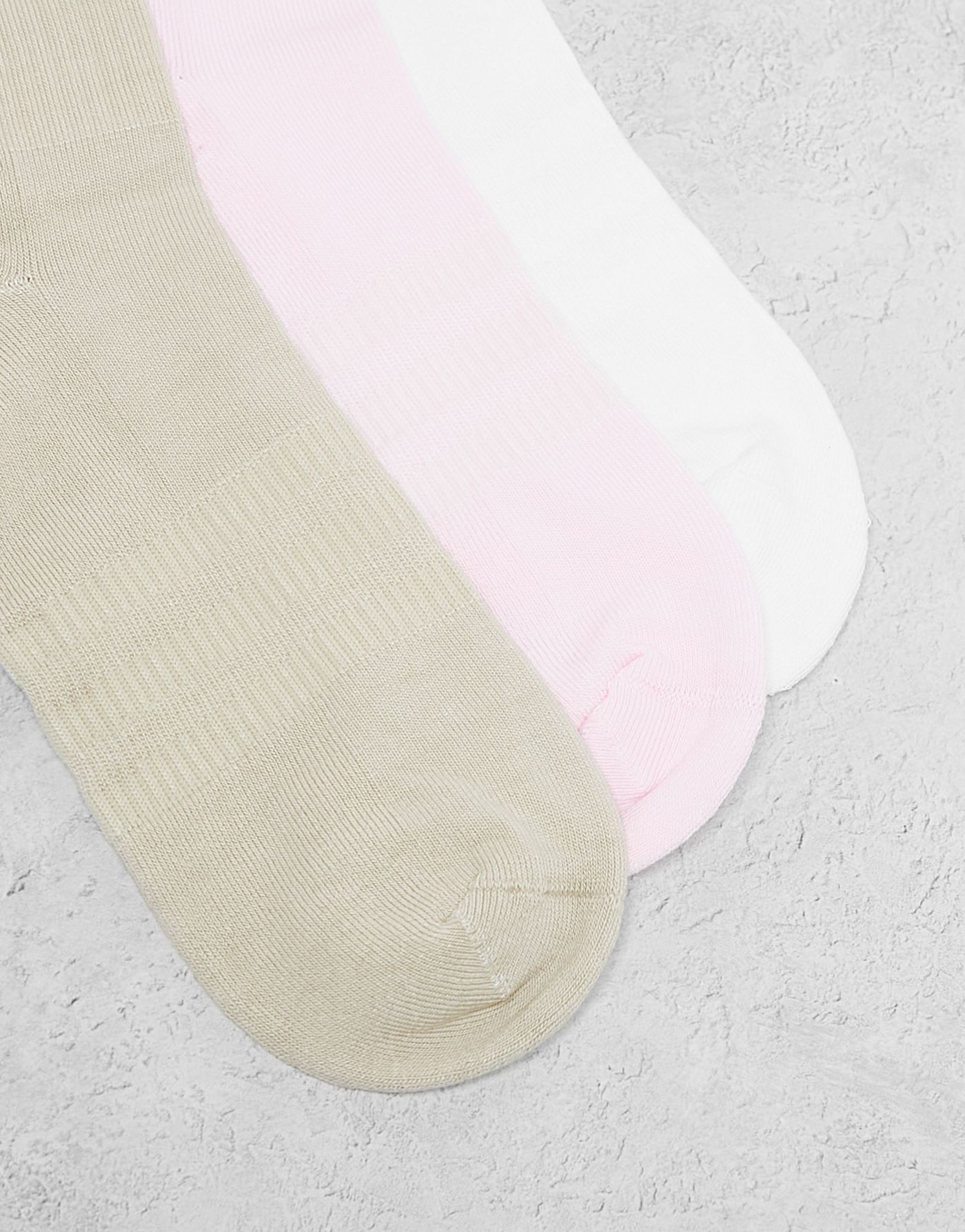 adidas Sportswear 3 pack crew socks in pink, white and beige