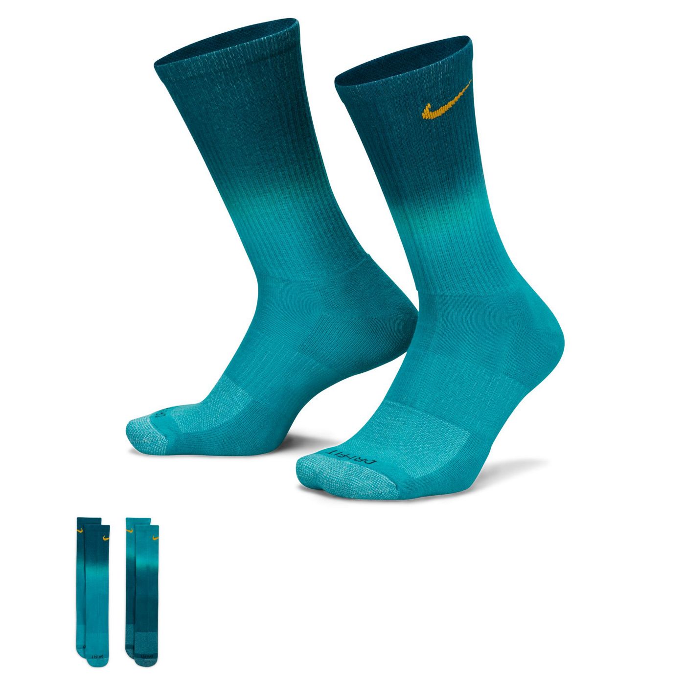 Nike Everyday Plus 2 pack socks in blue ombre