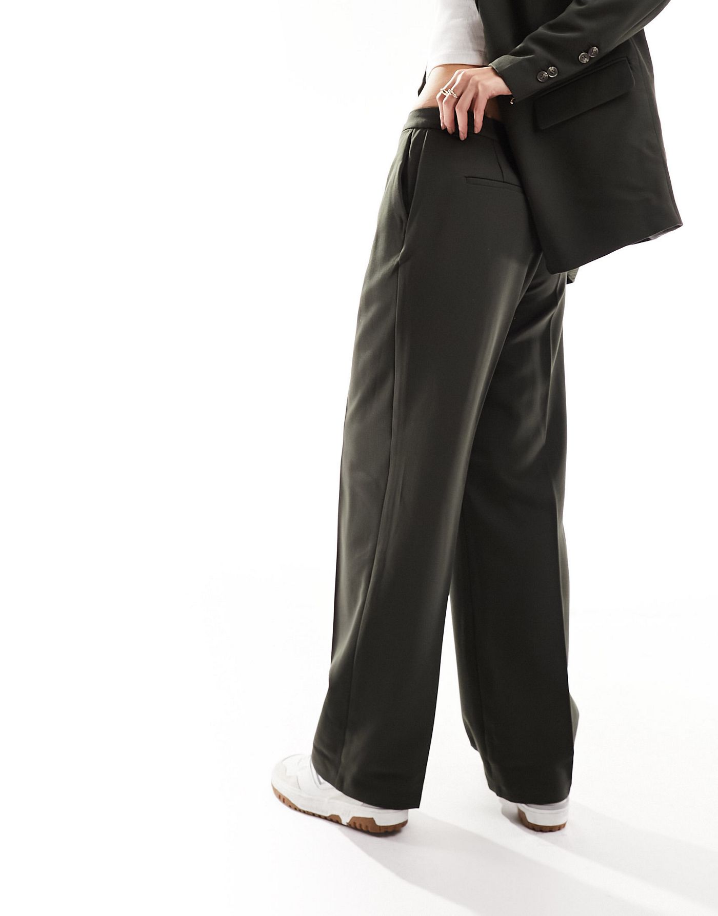 Vero Moda tailored wide leg trouser co-ord in khaki