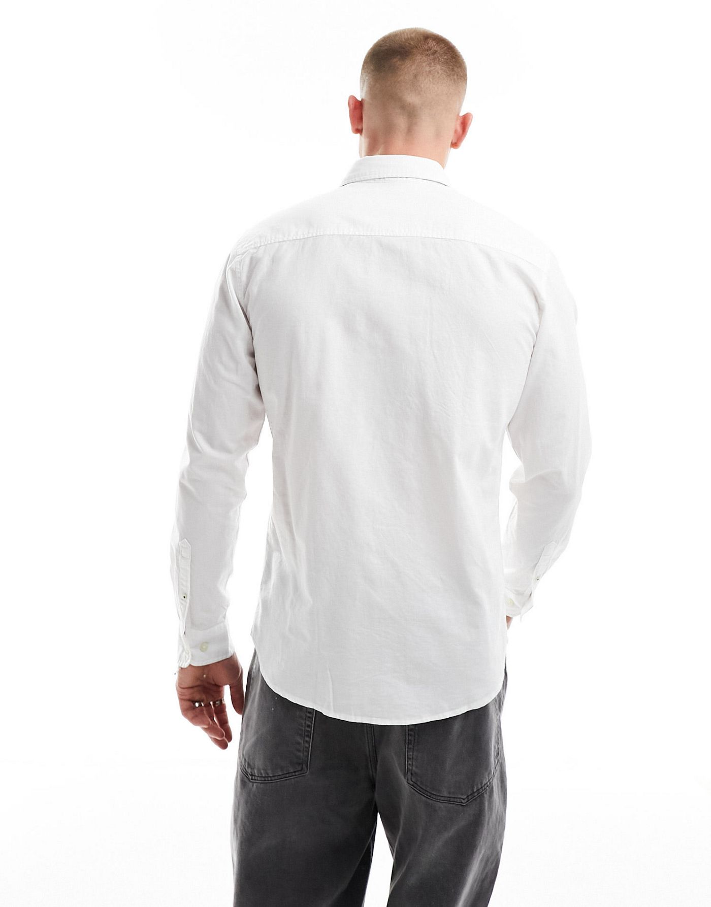 Jack & Jones oversized oxford shirt in white 