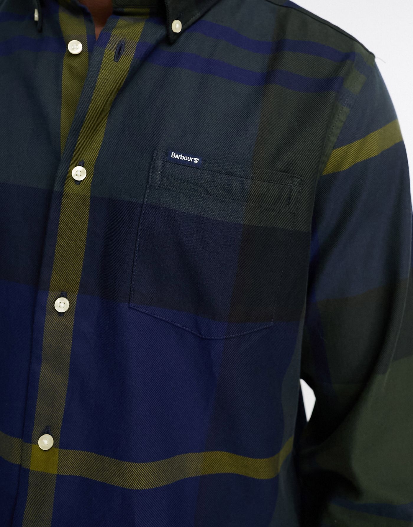 Barbour Dunoon tailored shirt in green and blue tartan