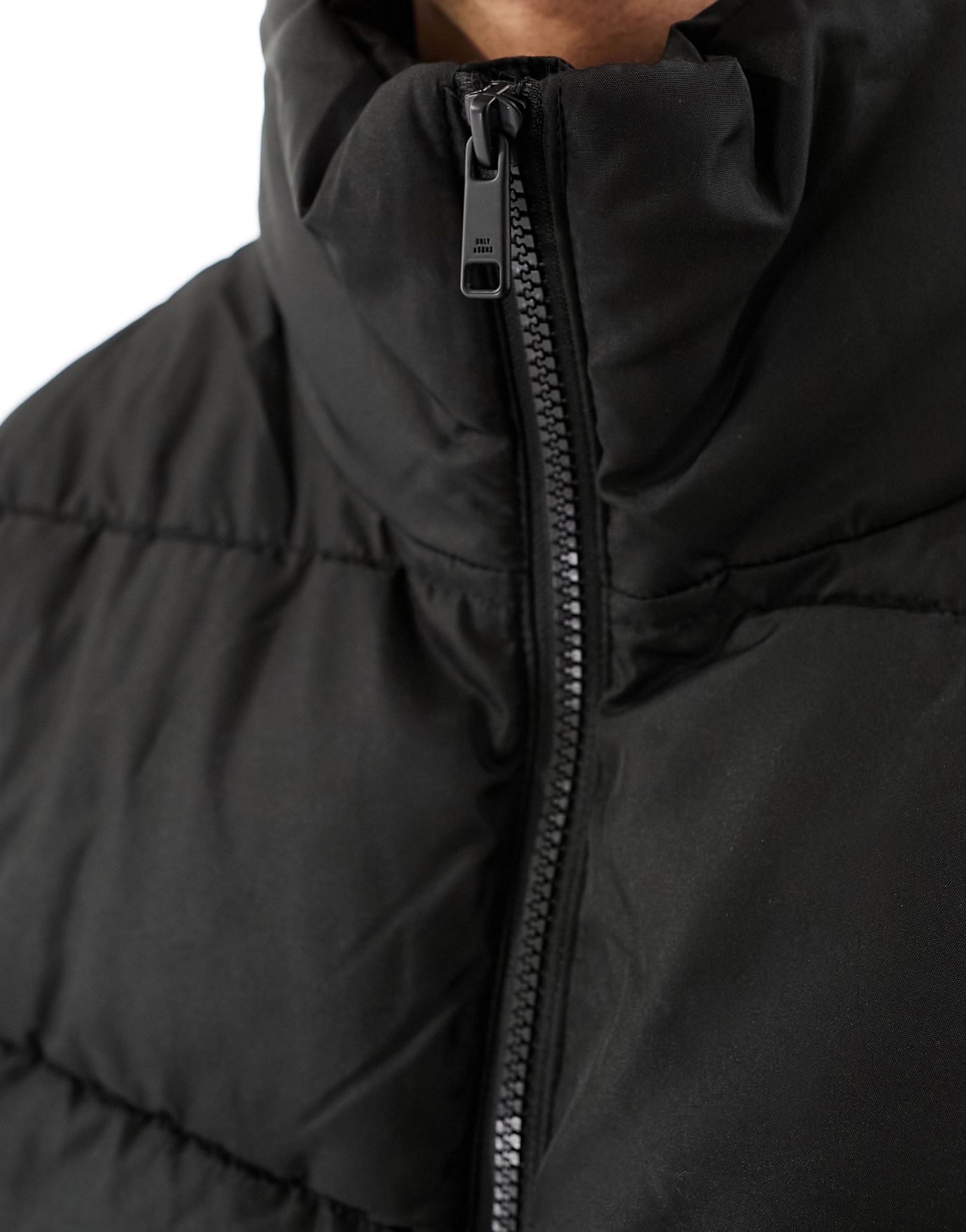 ONLY & SONS oversized puffer jacket in black