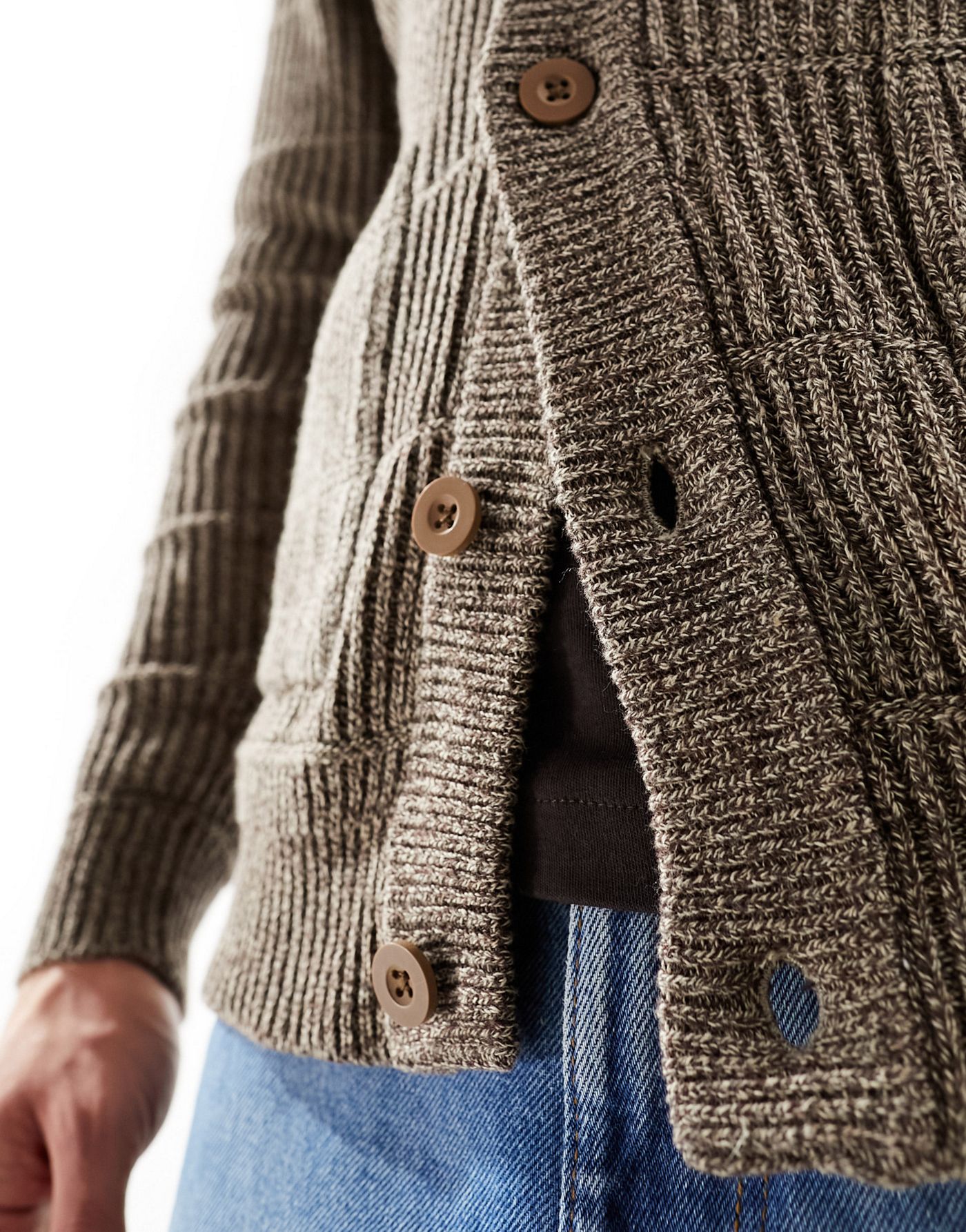 Only & Sons multi pocket cardigan in brown