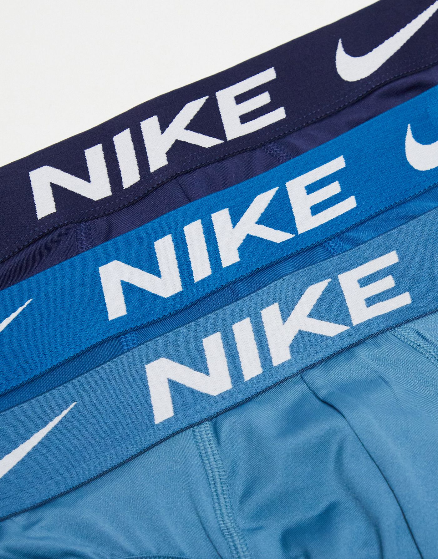 Nike Dri-Fit Essential Microfiber hip briefs 3 pack in navy/blue