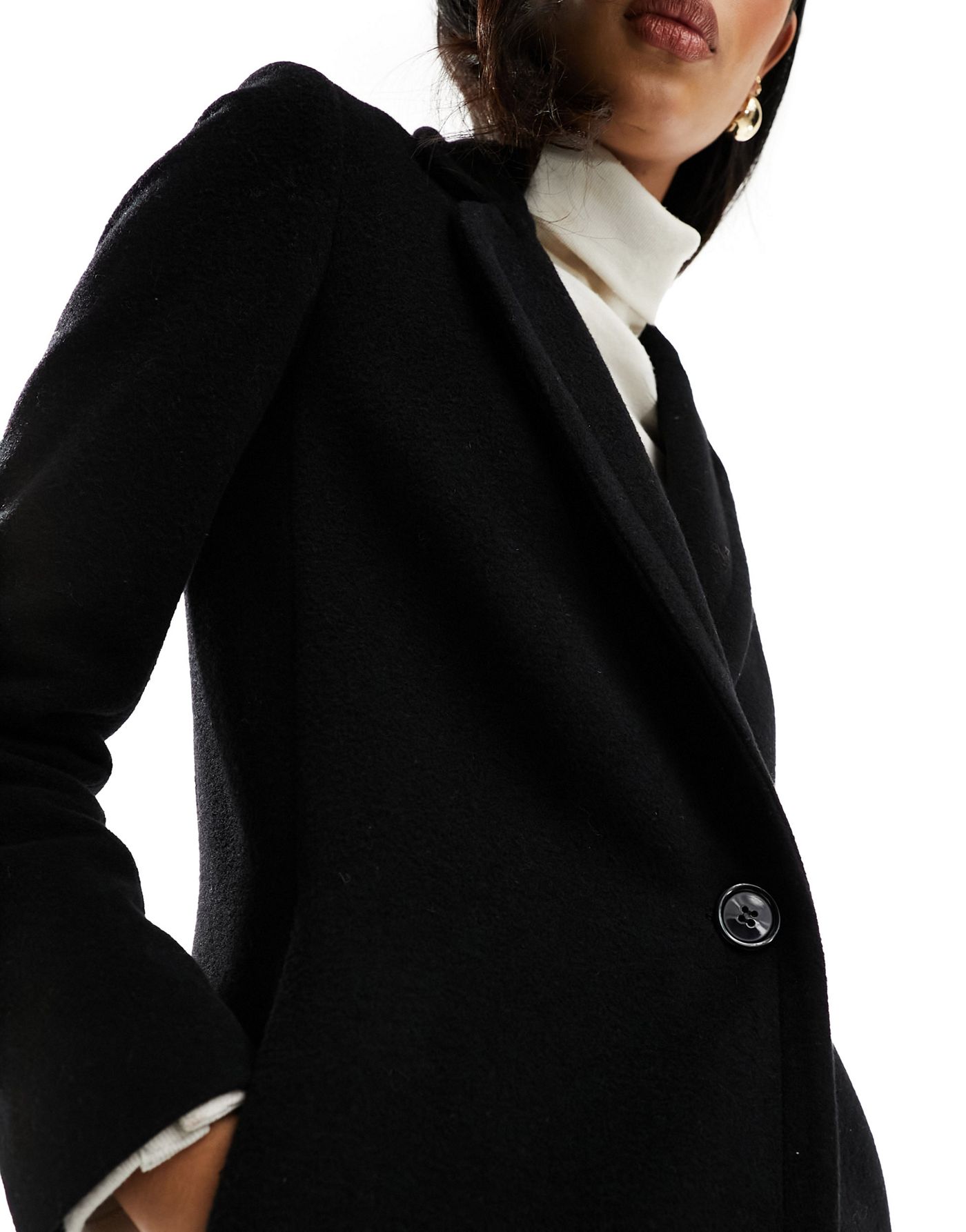 Helene Berman classic wool blend coat in black 
