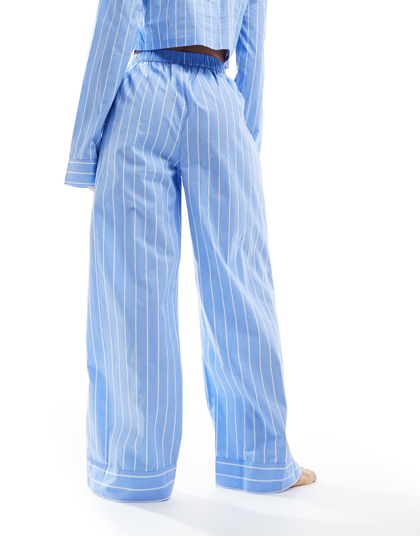 Luna oversized pyjama bottoms co ord in blue stripe