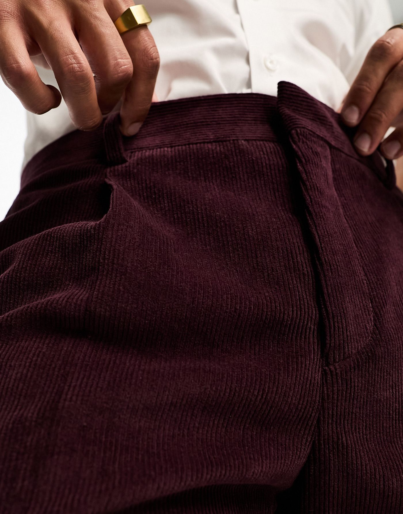 Shelby and Sons pollard suit trousers in burgundy