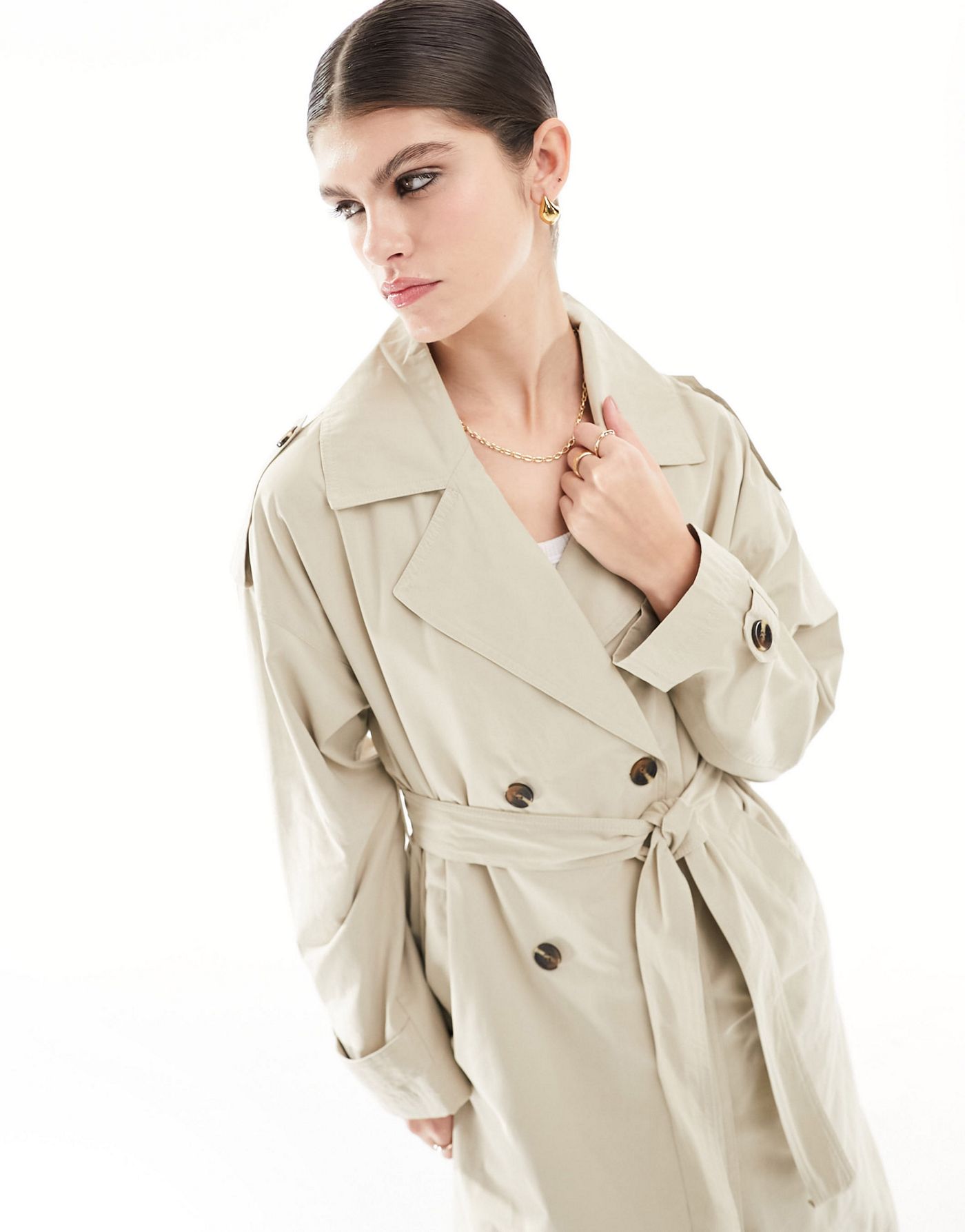 Cotton:On Drop Shoulder Trench Coat in beige