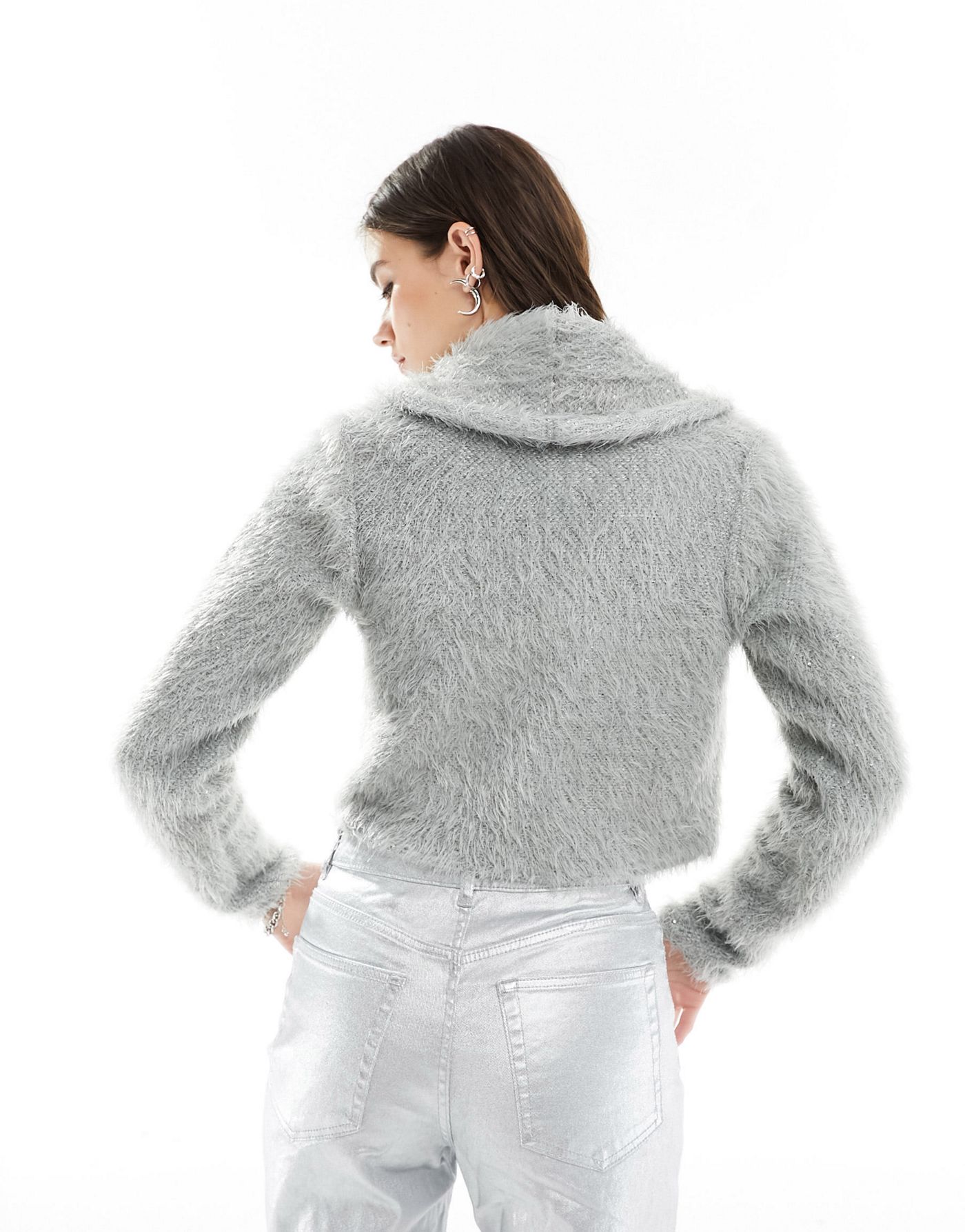 Free People Mina cardi in silver belle combo