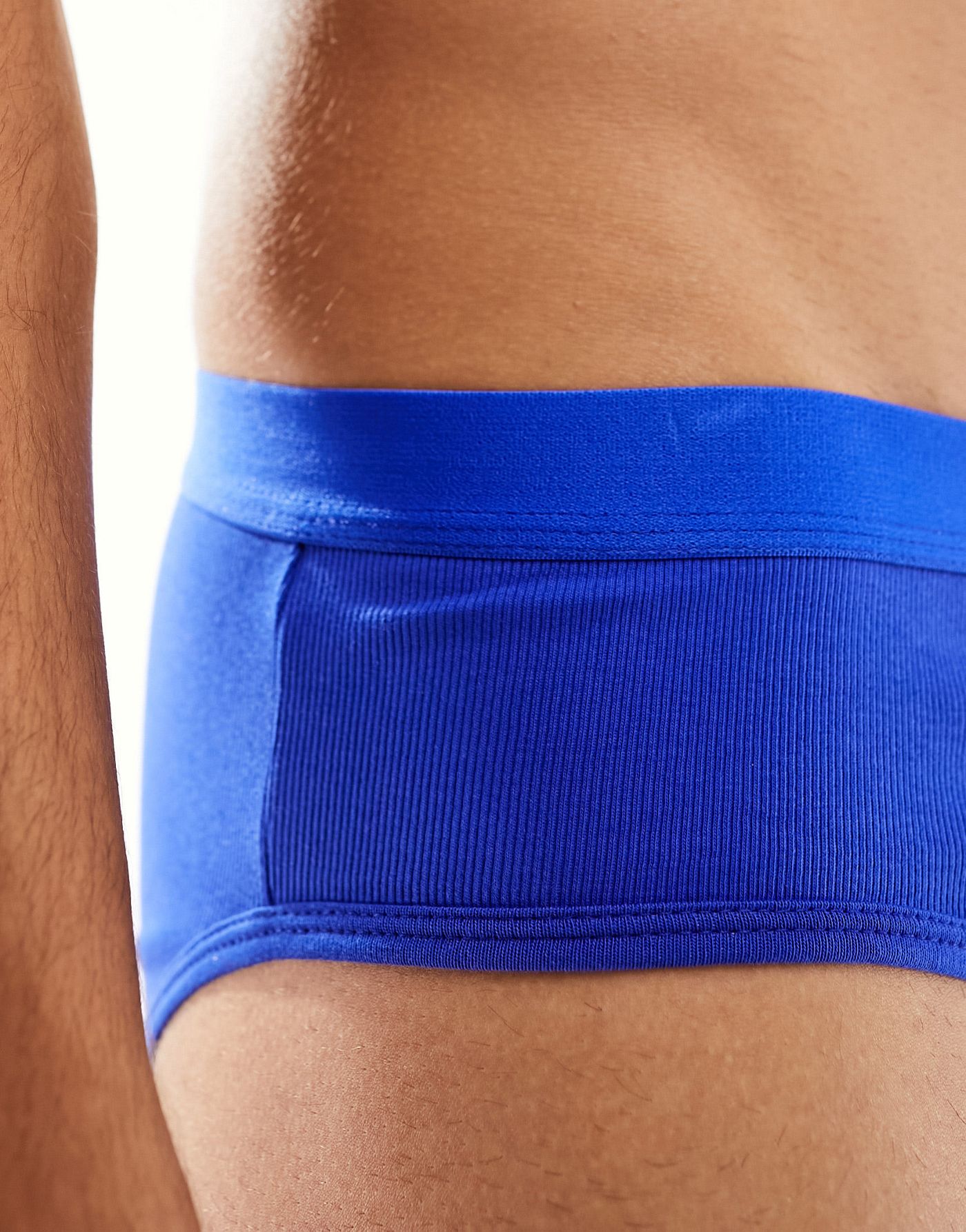 ASOS DESIGN briefs in blue rib