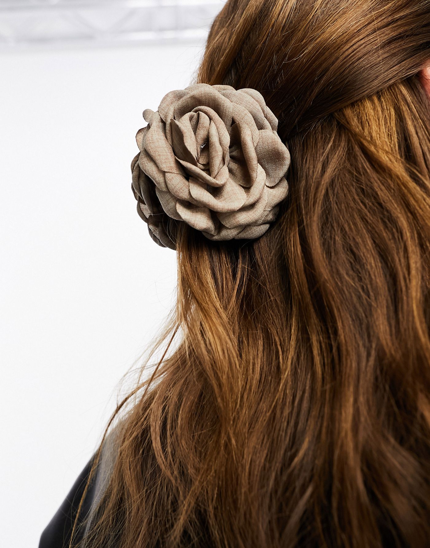 SUI AVA rose corsage hair claw clip in beige