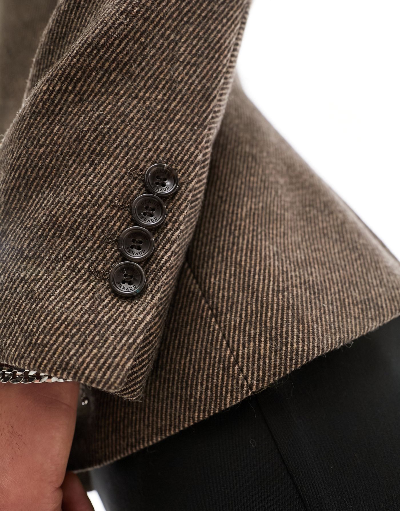 Gianni Feraud brown slim tweed suit jacket