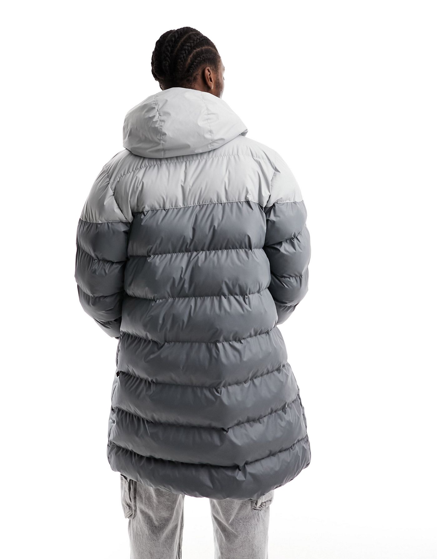  Nike Club long length puffer coat in grey 