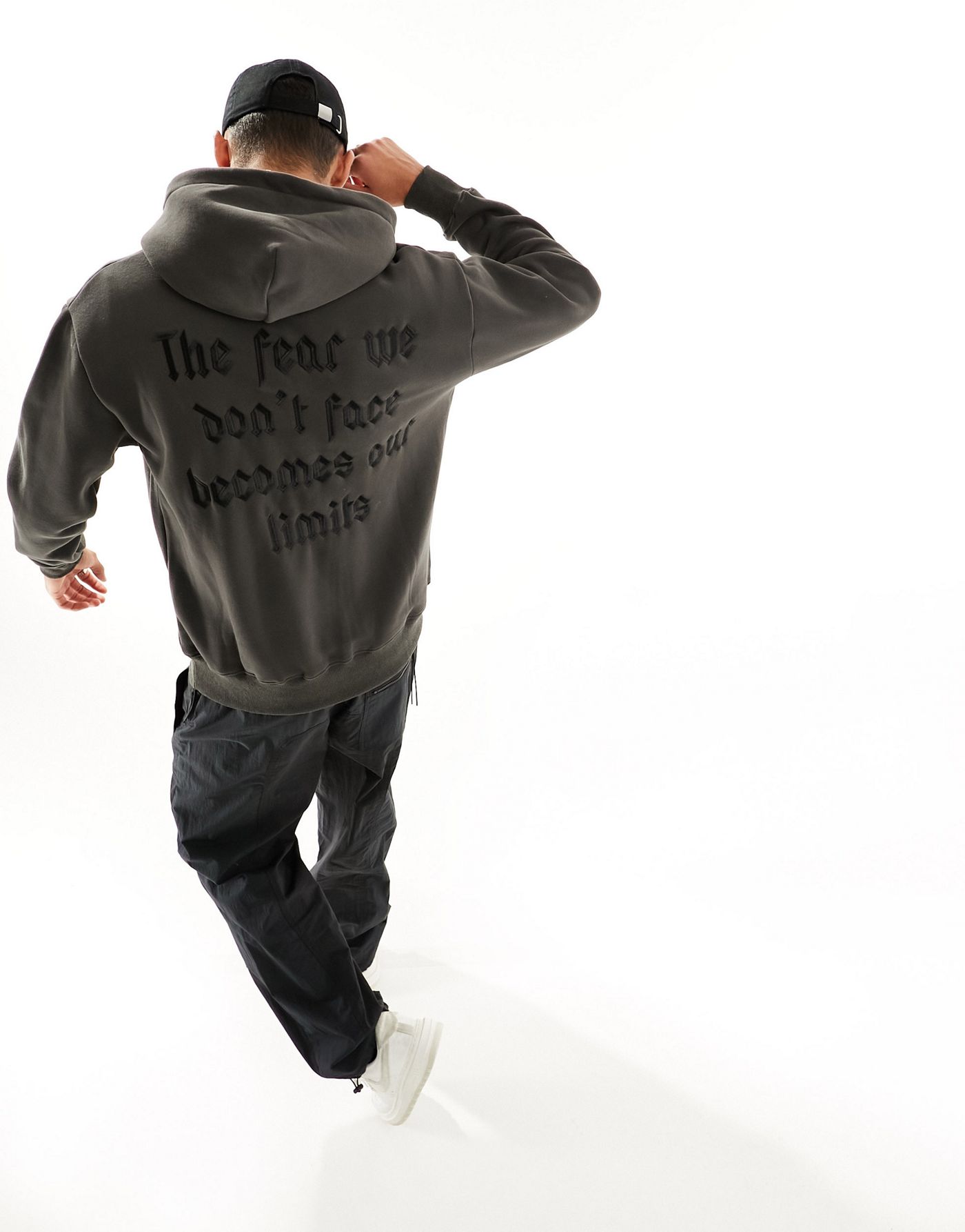 Sixth June fear embroidered hoodie in grey