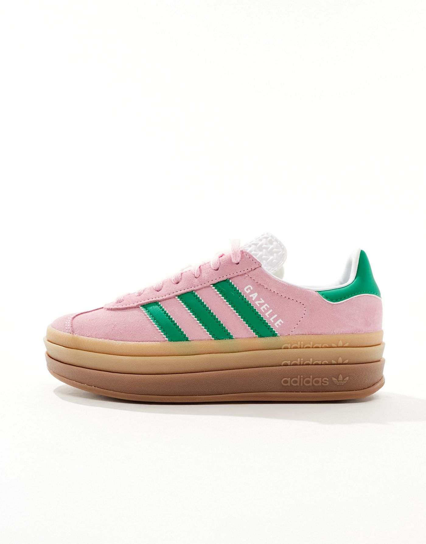 adidas Originals Gazelle Bold trainers in pastel pink and green