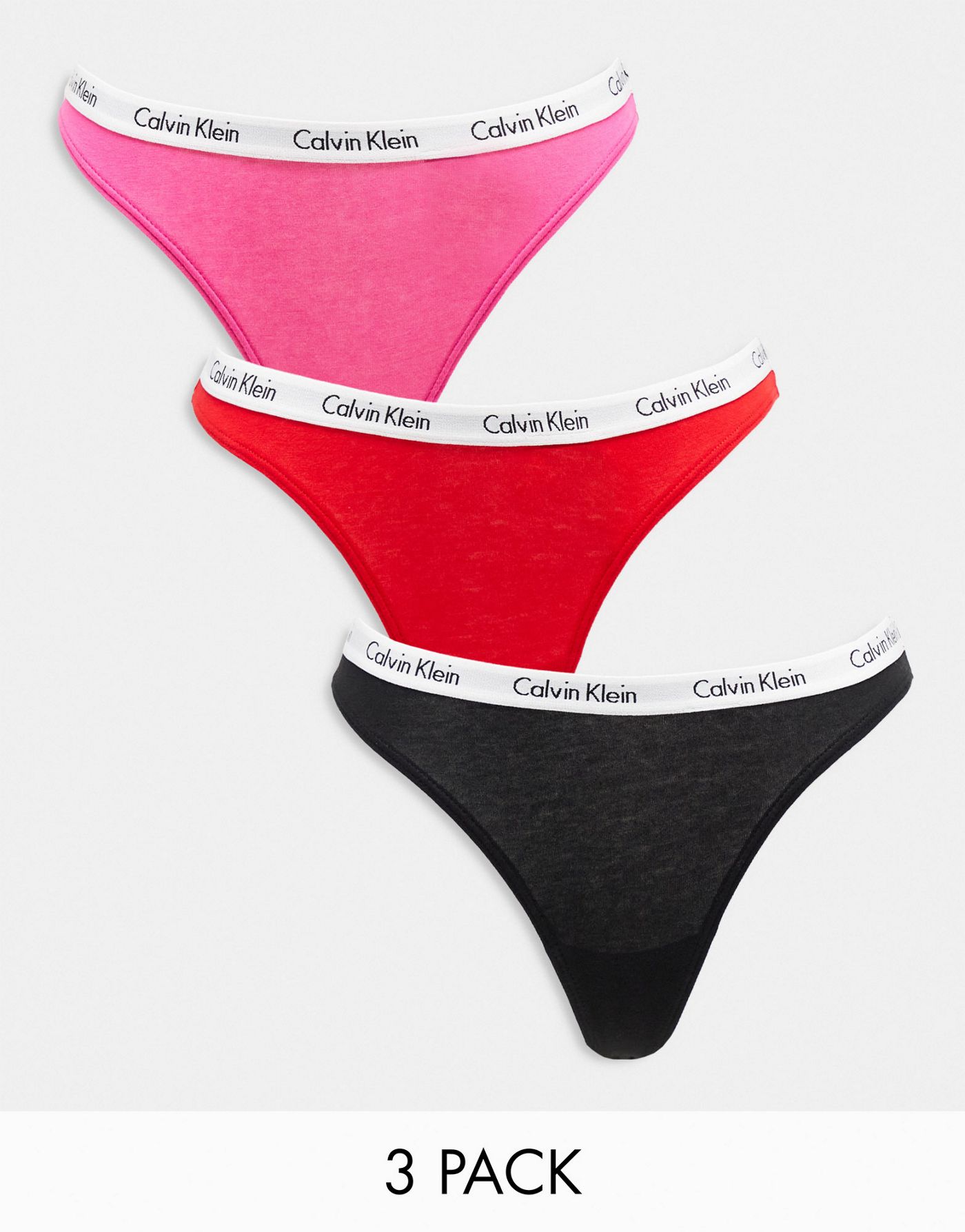 Calvin Klein 3-pack high waist thong in multi