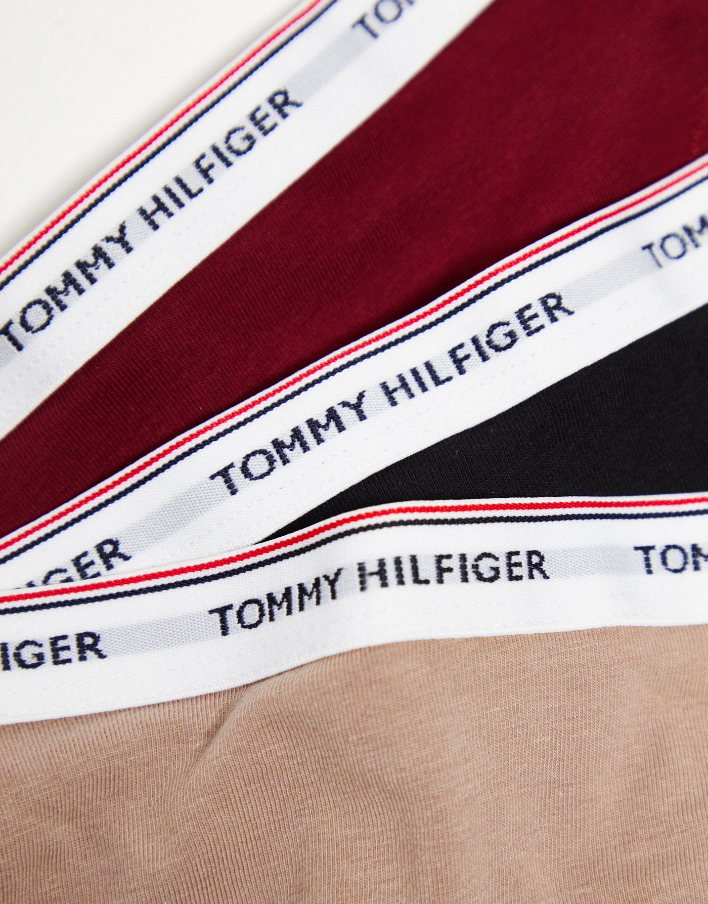 Tommy Hilfiger Premium Essentials 3-pack thong with logo waistband in multi
