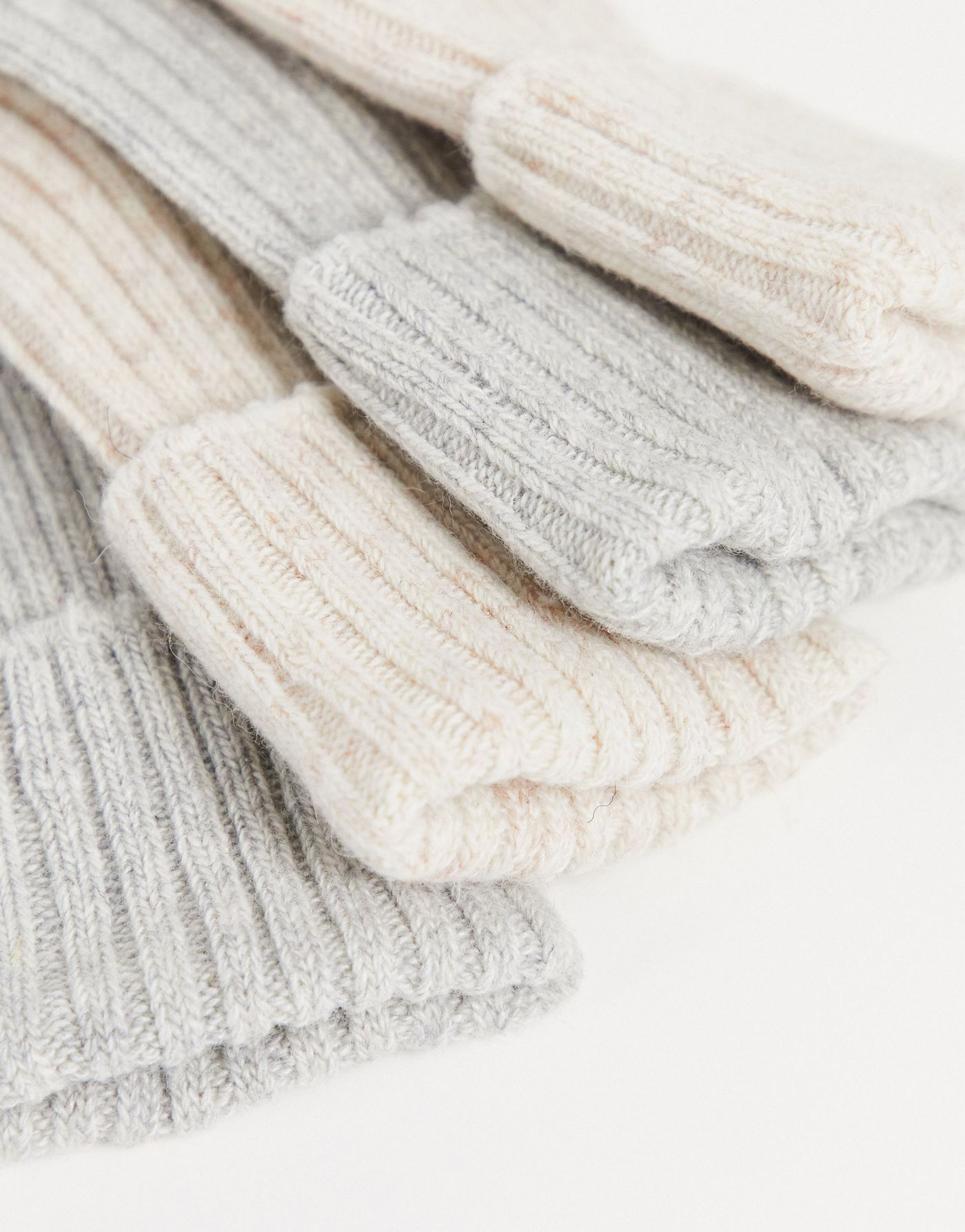ASOS DESIGN 2 pack wool mix calf length lounge socks in neutral tones - MULTI