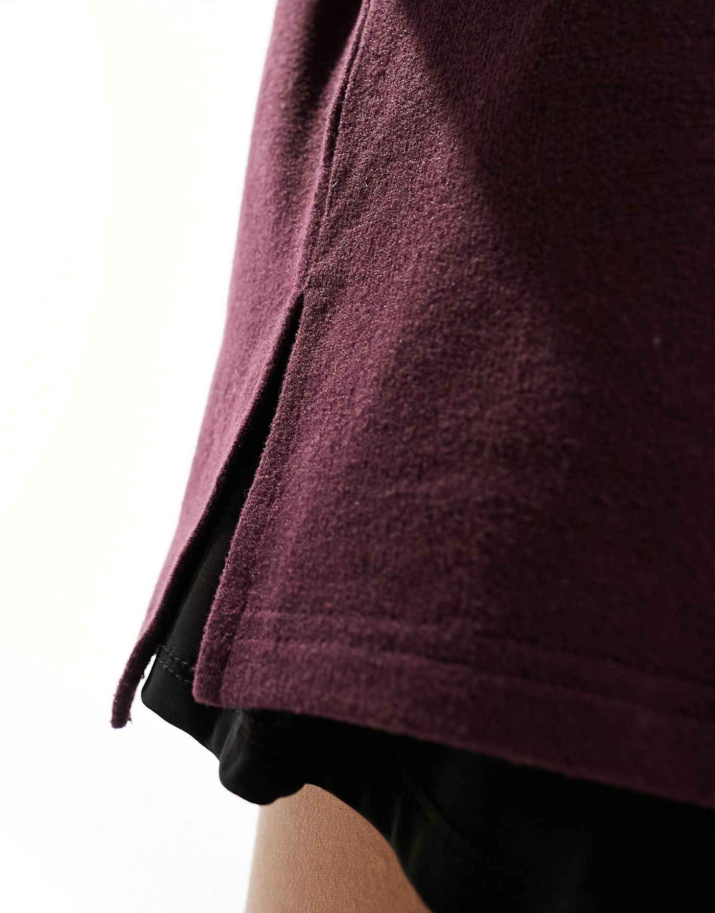 New Look long sleeve knitted top in burgundy